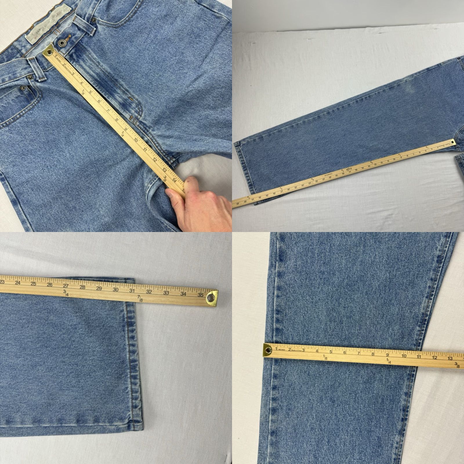 Perry Ellis VINTAGE Perry Ellis Baggy Jeans Men 36x32 Blue Punk Grunge 90s Y2K Jeans Hipster Straight Jeans Mens Size US 36 / EU 52 - 8 Thumbnail