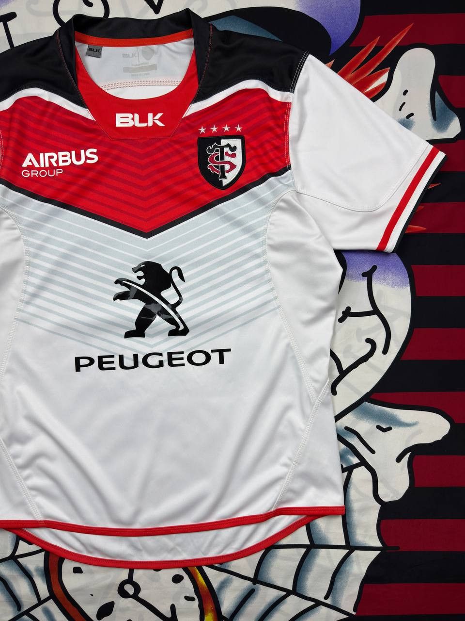 Other BLK Maillot rugby Stade Touluosain Toulouse home Jersey Size US M / EU 48-50 / 2 - 3 Thumbnail