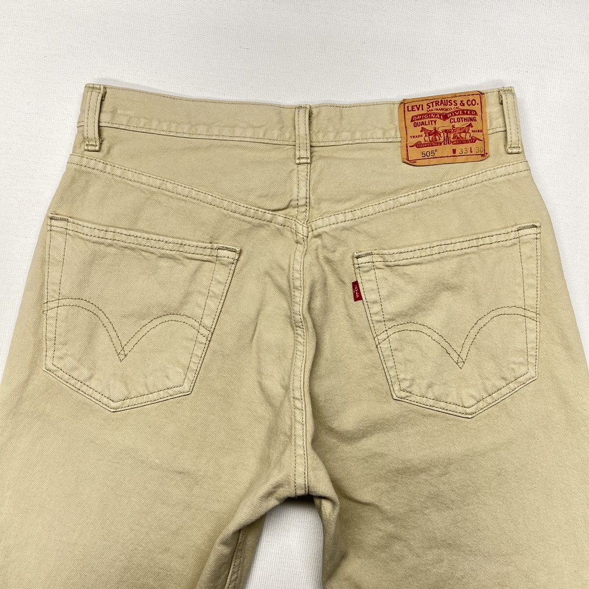 Levi's Levis 505 Jeans Regular Fit Straight Khaki Pants Denim Size US 33 - 13 Thumbnail
