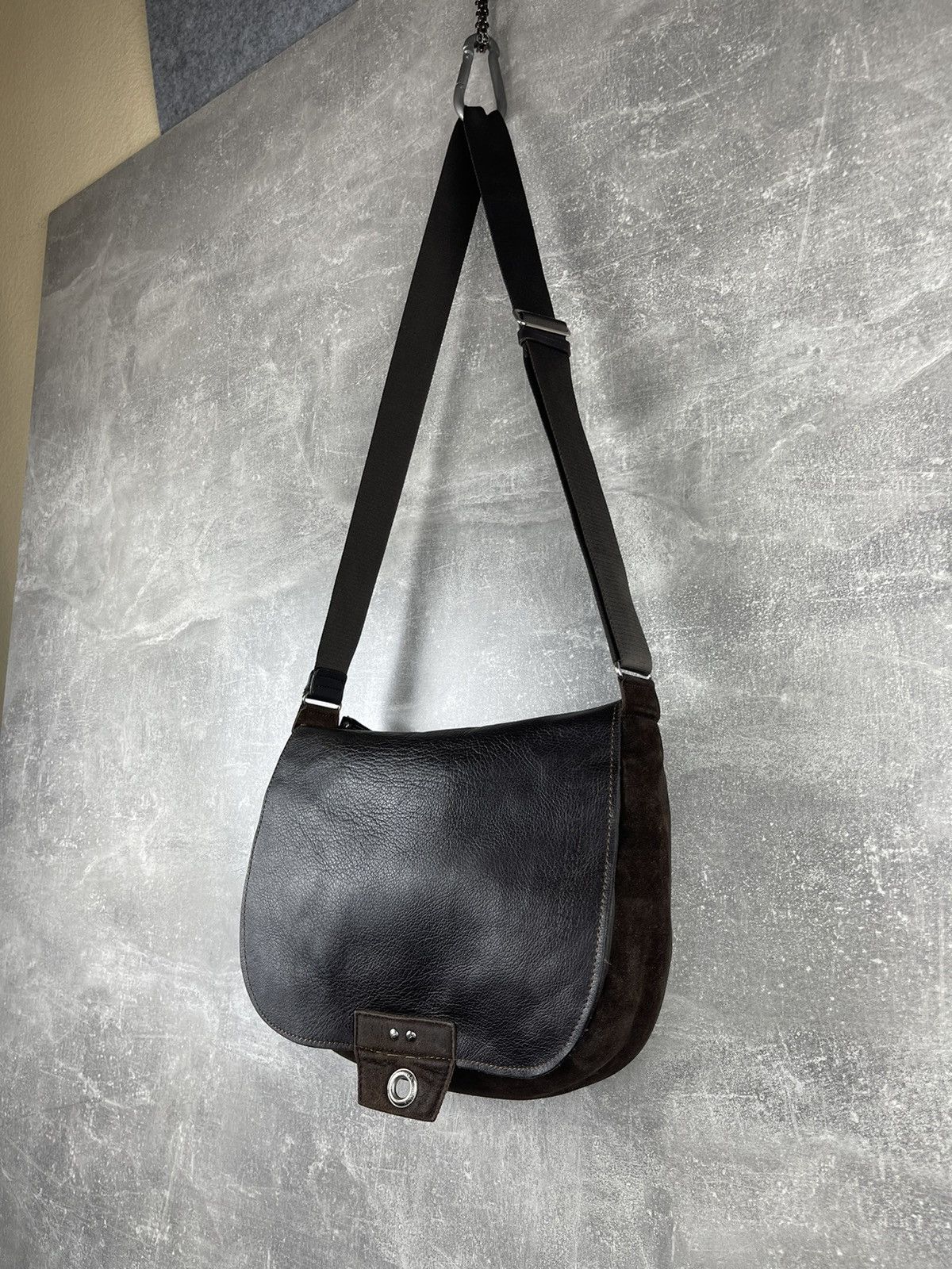 Mandarina Duck Mandarina Duck Leather Messenger Shoulder Bag Black Brown Size ONE SIZE - 2 Thumbnail