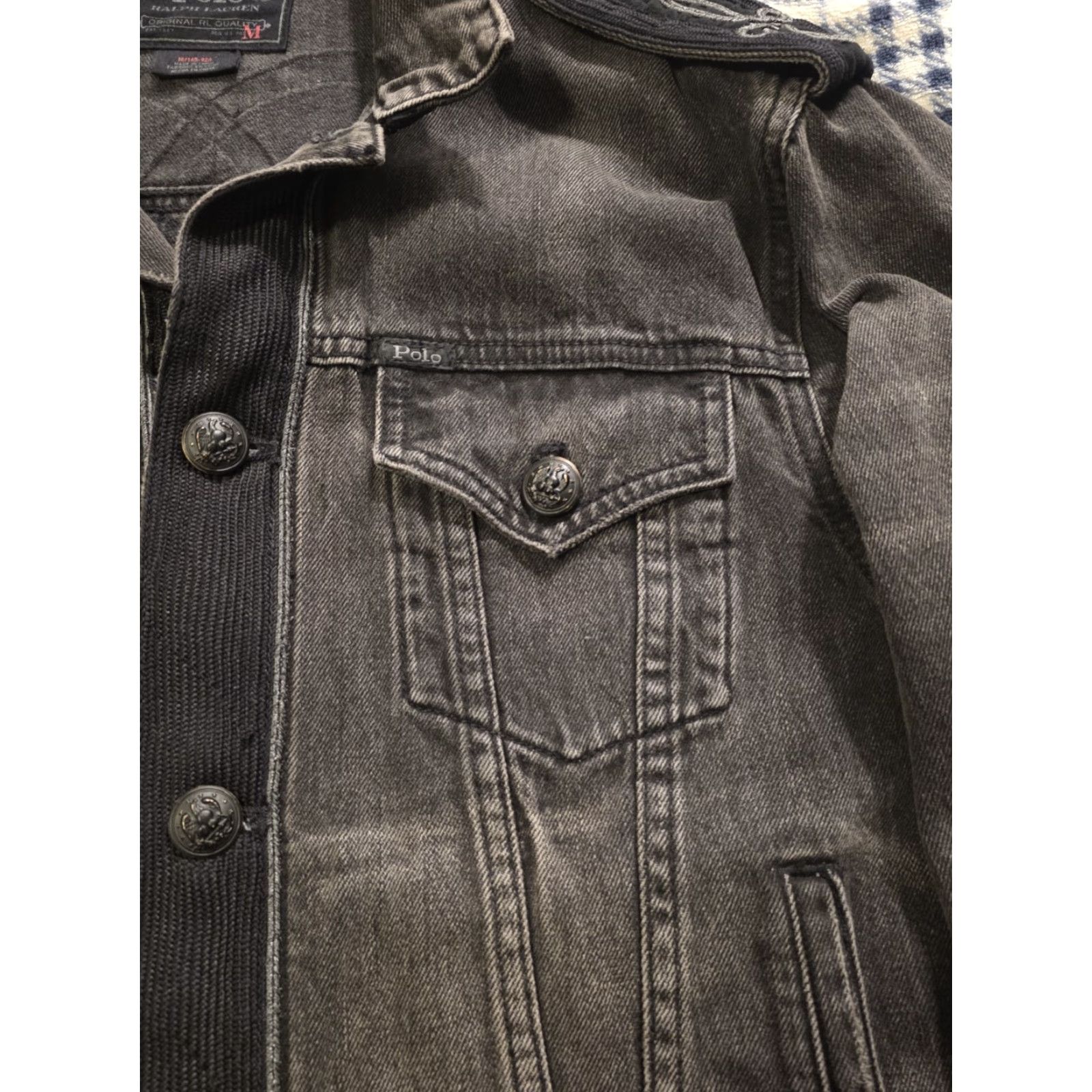 Polo Ralph Lauren Polo Ralph Lauren Women's Cropped Black Denim Military Style Jacket Size Medium Size M / US 6-8 / IT 42-44 - 4 Thumbnail
