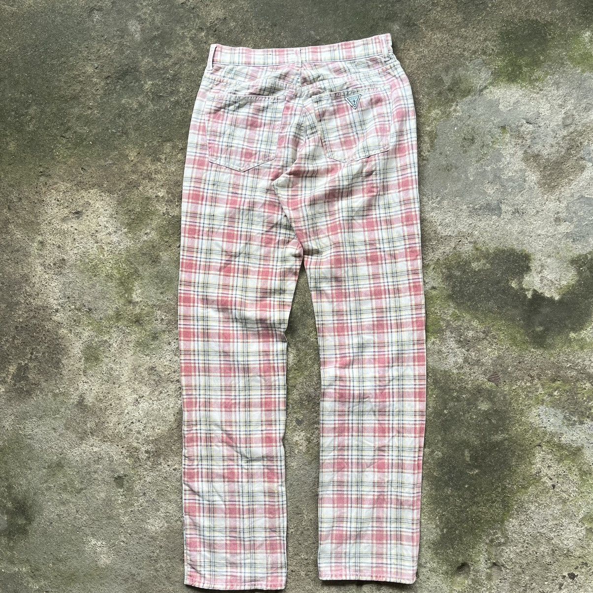 Guess × Vintage Vintage 80s Gues Georges Marciano Tartan Size US 31 - 7 Thumbnail