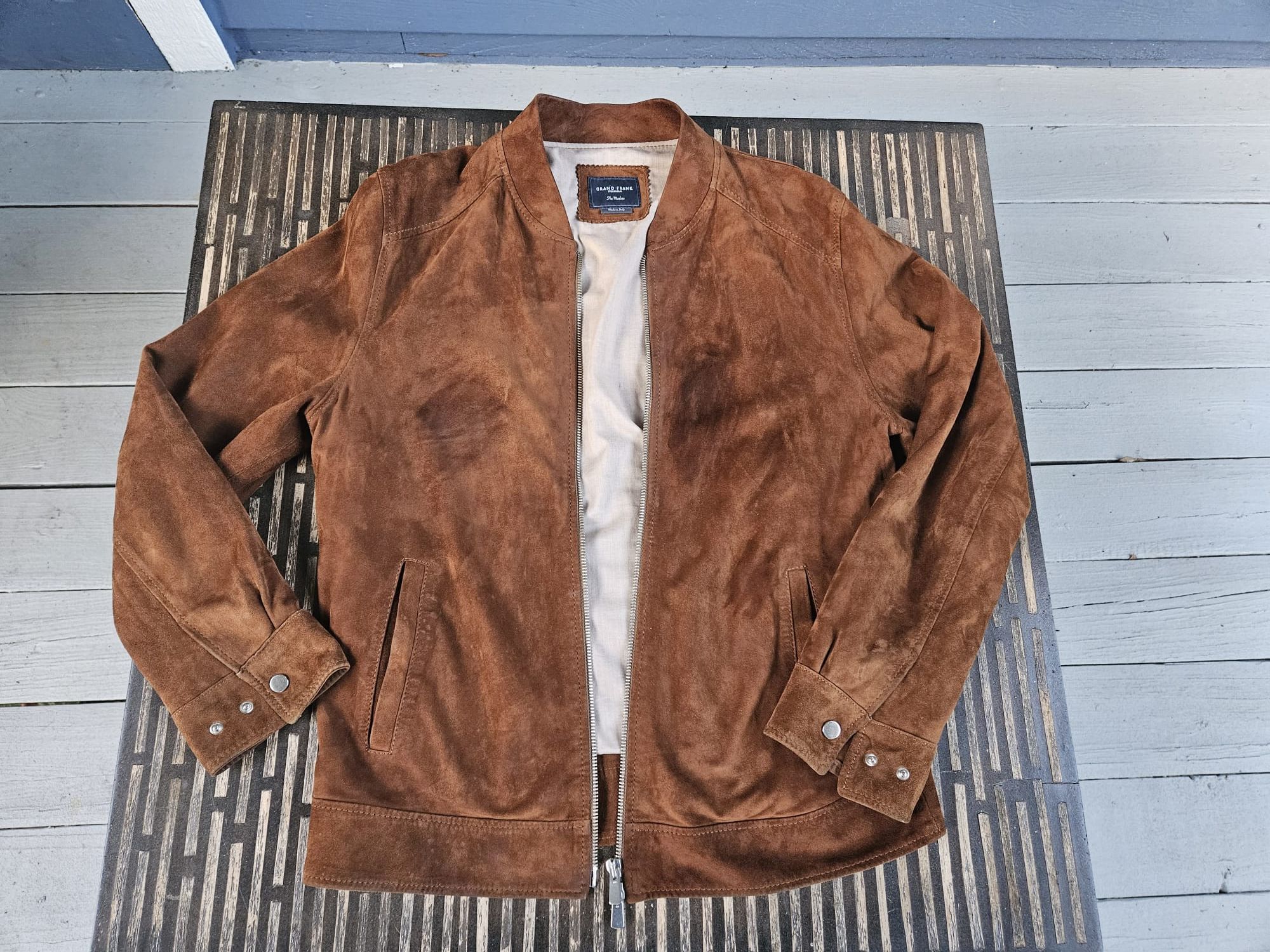 Grand Frank Marloes Suede Bomber Jacket Size US M / EU 48-50 / 2 - 2 Thumbnail
