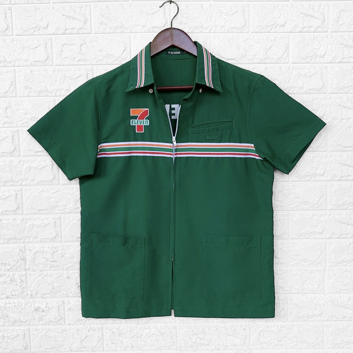 Seven 7 Vintage Seven Eleven Uniform Workers Zipper Shirt Size US M / EU 48-50 / 2 - 1 Thumbnail