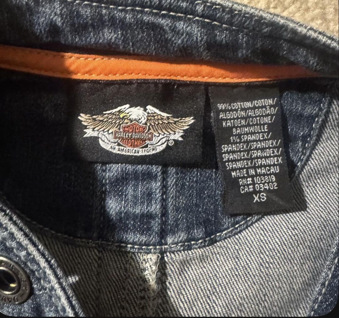 Harley Davidson vintage harley davidson denim zip up top Size XS / US 0-2 / IT 36-38 - 3 Thumbnail