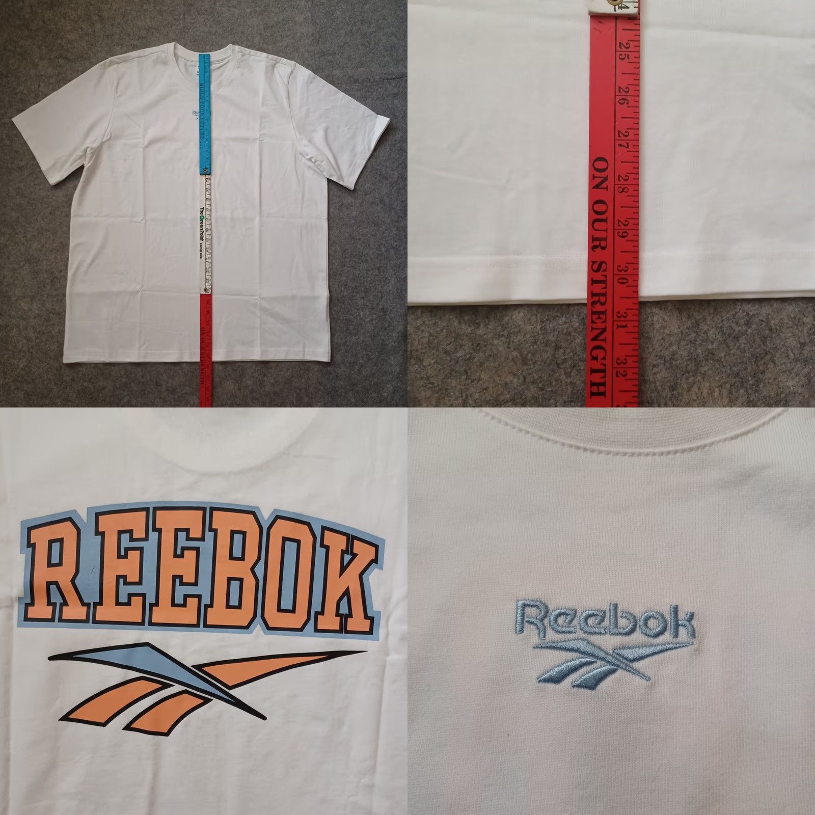 Reebok Reebok T Shirt Mens XL White Center Logo Spell Out Back Short Sleeve Sports Size US XL / EU 56 / 4 - 8 Thumbnail