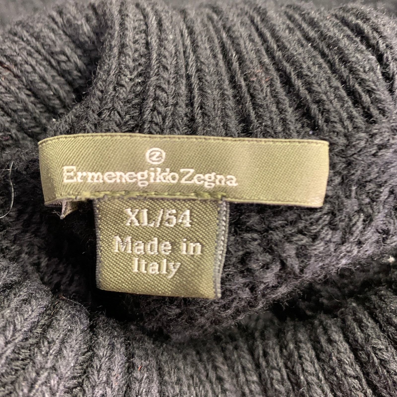 Ermenegildo Zegna ERMENEGILDO ZEGNA Size XL Black Knit Wool Turtleneck Sweater Size US XL / EU 56 / 4 - 6 Thumbnail