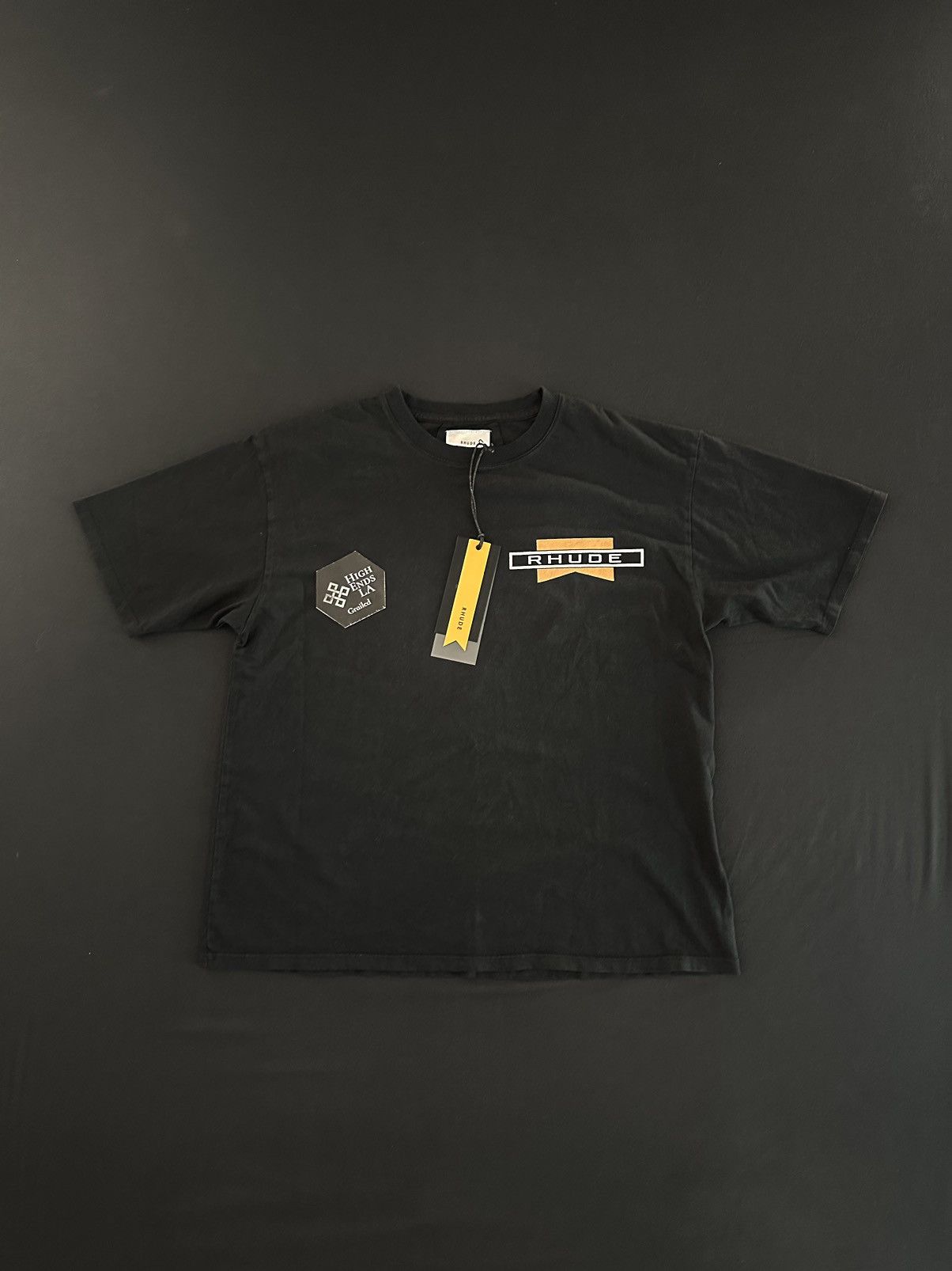 Image of Rhude Hard To Be Humble Tee in Black, Men's (Size Small)