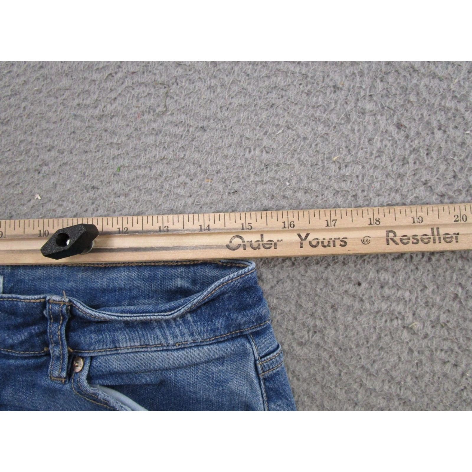 Vintage Kancan Womens Jeans Distressed Medium Wash Size 13 30 Stretch Denim 5-Pocket Ankle Regular Fit Blue Medium Wash Womens Jeans Size 34" / US 12 / IT 48 - 6 Thumbnail