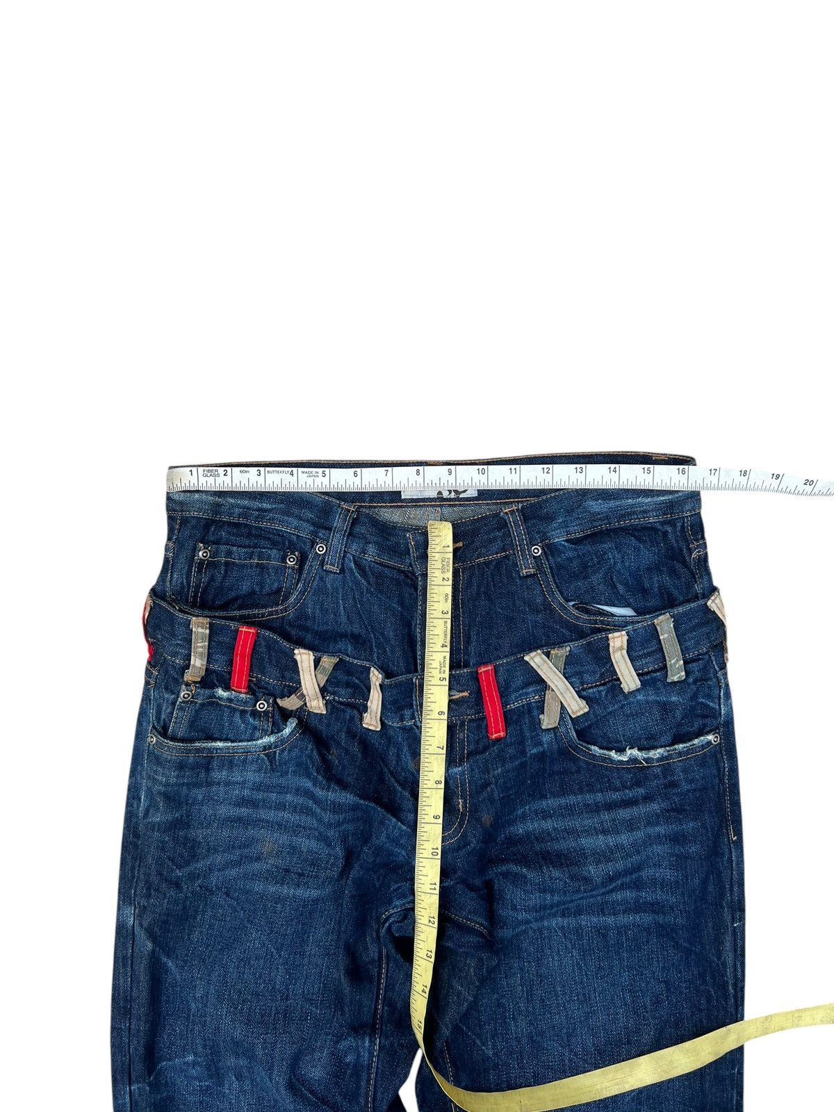 Japanese Brand Stains Denim Double Waist Jungle Storm Japan Jeans Size US 32 / EU 48 - 2 Thumbnail