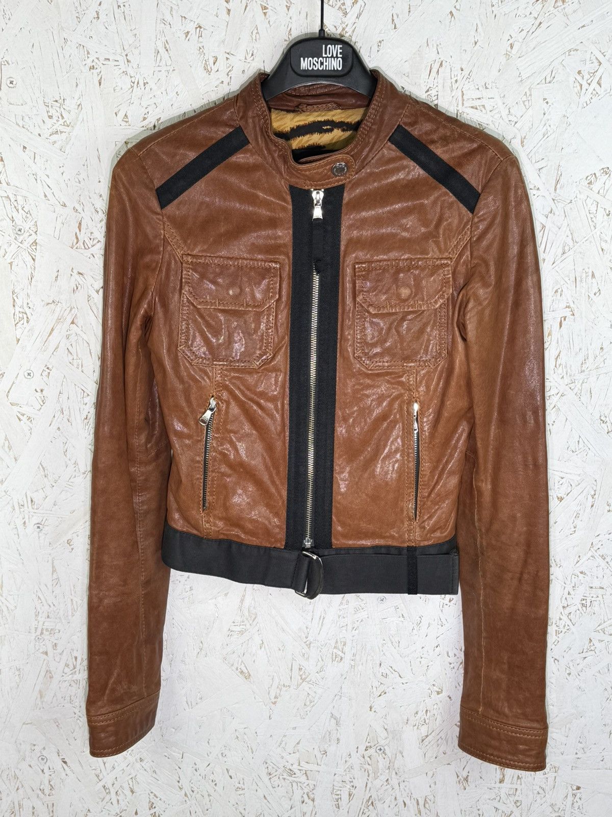 Dolce & Gabbana Dolce & Gabbana Lamb Leather Biker Moto Jacket Brown IT 38 Size XS / US 0-2 / IT 36-38 - 1 Thumbnail
