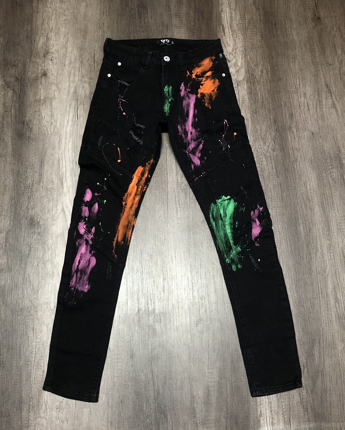 Designer Denim Distillation by Kleep Black Tye Dye Size US 29 - 5 Thumbnail