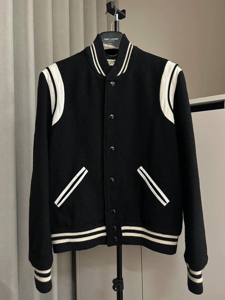 Saint Laurent Paris Saint Laurent Black and White Baseball Jacket- DMC Size US L / EU 52-54 / 3 - 1 Thumbnail