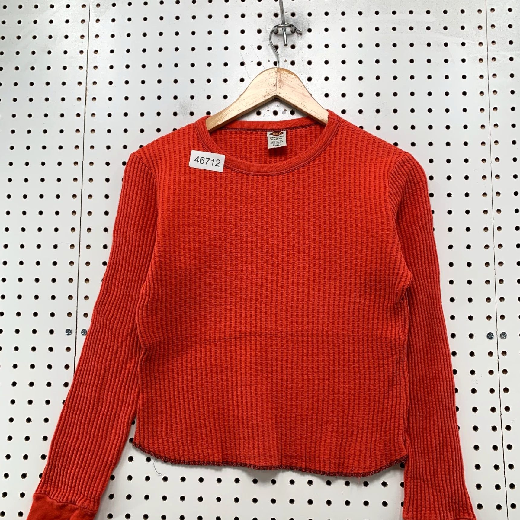 Rado VINTAGE RAD Weavers Thermal Top Womens Small Red Made In Usa Waffle Knit Shirt Size S / US 4 / IT 40 - 4 Thumbnail