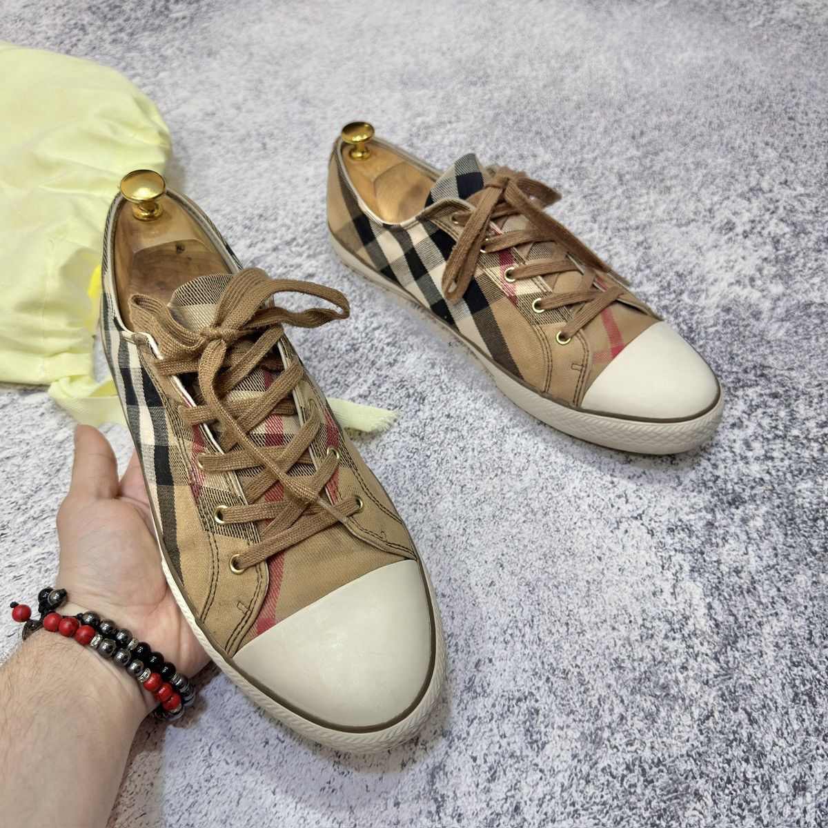 Burberry × Designer Burberry Nova Check Canvas Leather Sneakers US11.5 UK10.5 Size US 11.5 / EU 44-45 - 3 Thumbnail