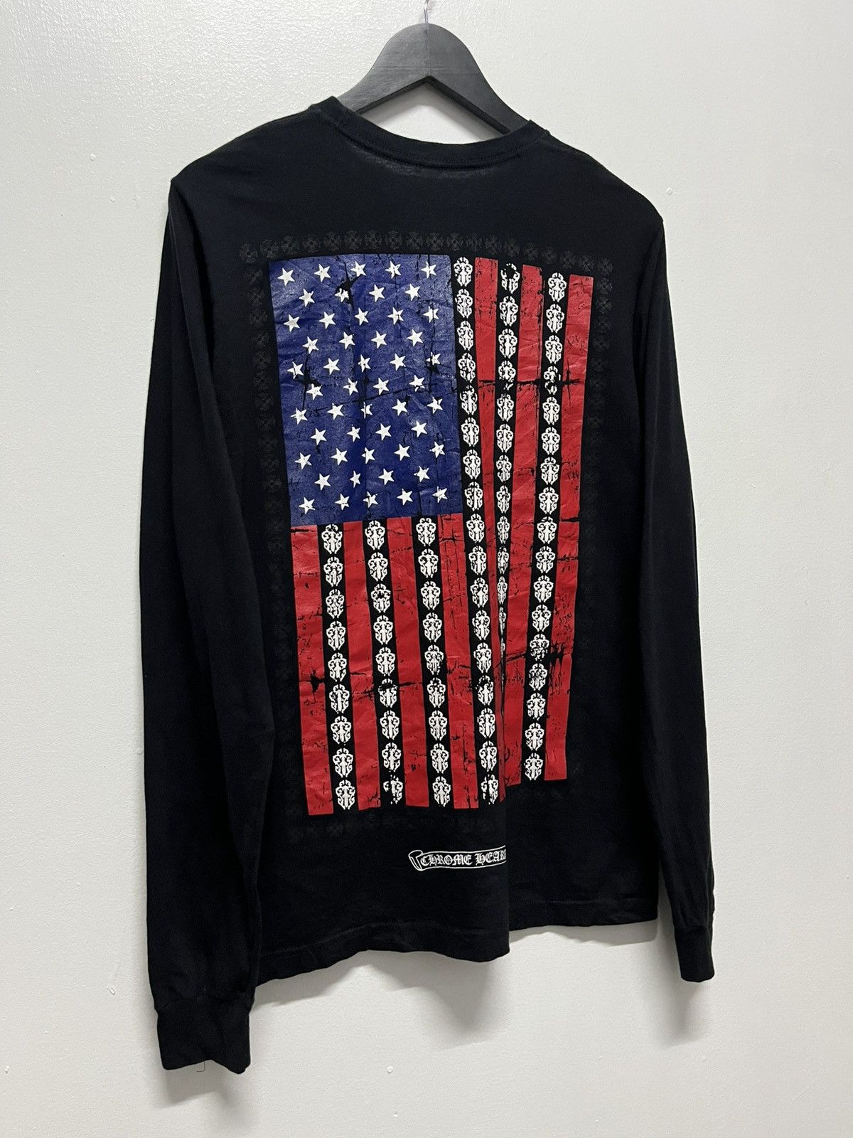 ◆送料込♪【Chrome Hearts】American flag ダガー longTシャツ CHROME HEARTS AMERICAN FLAG DAGGER LONG SLEEVE T SHIRT IN