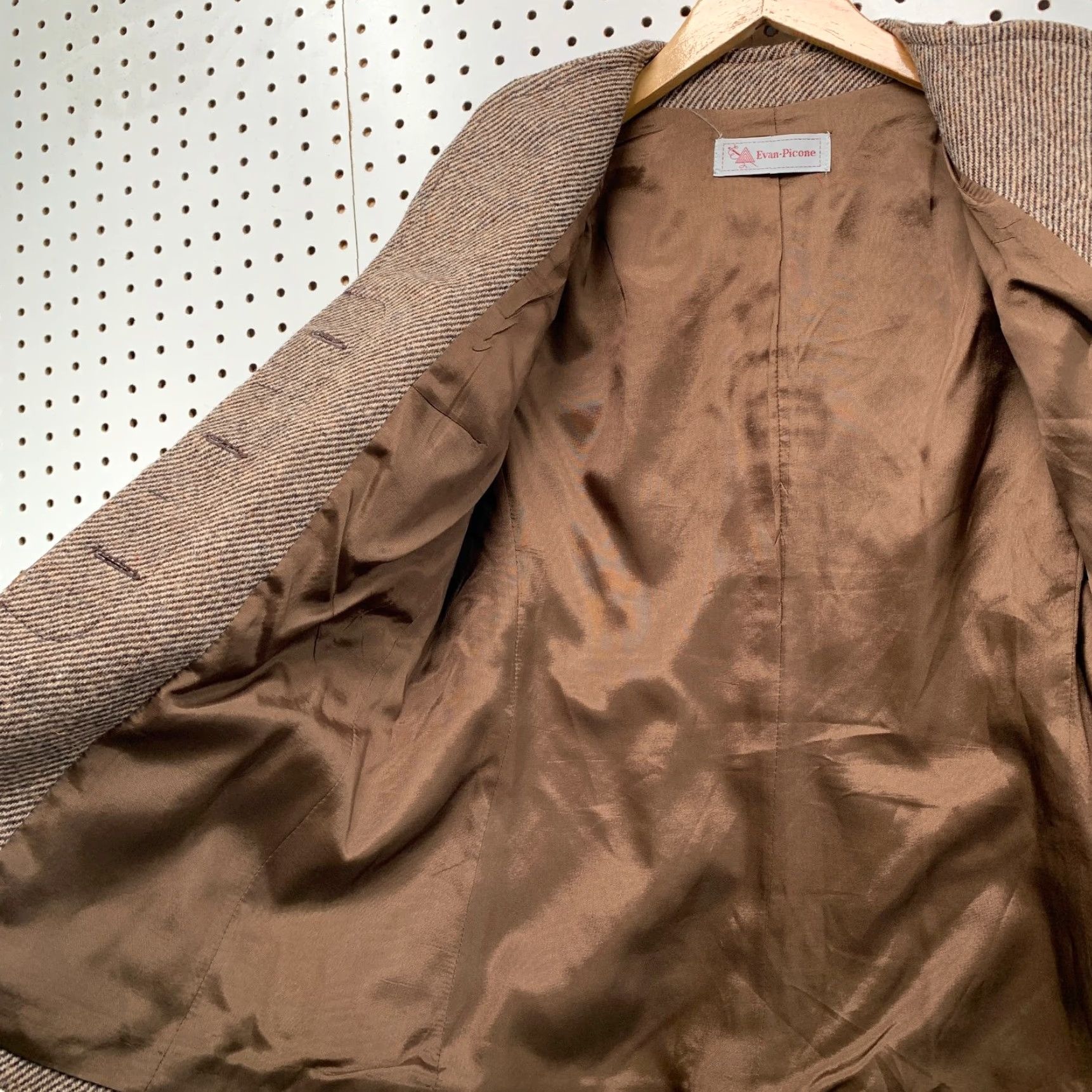 Evan Picone VINTAGE Evan Picone Wool Tweed Blazer Skirt Set Womens Medium Brown Union USA Size 32" / US 10 / IT 46 - 5 Thumbnail
