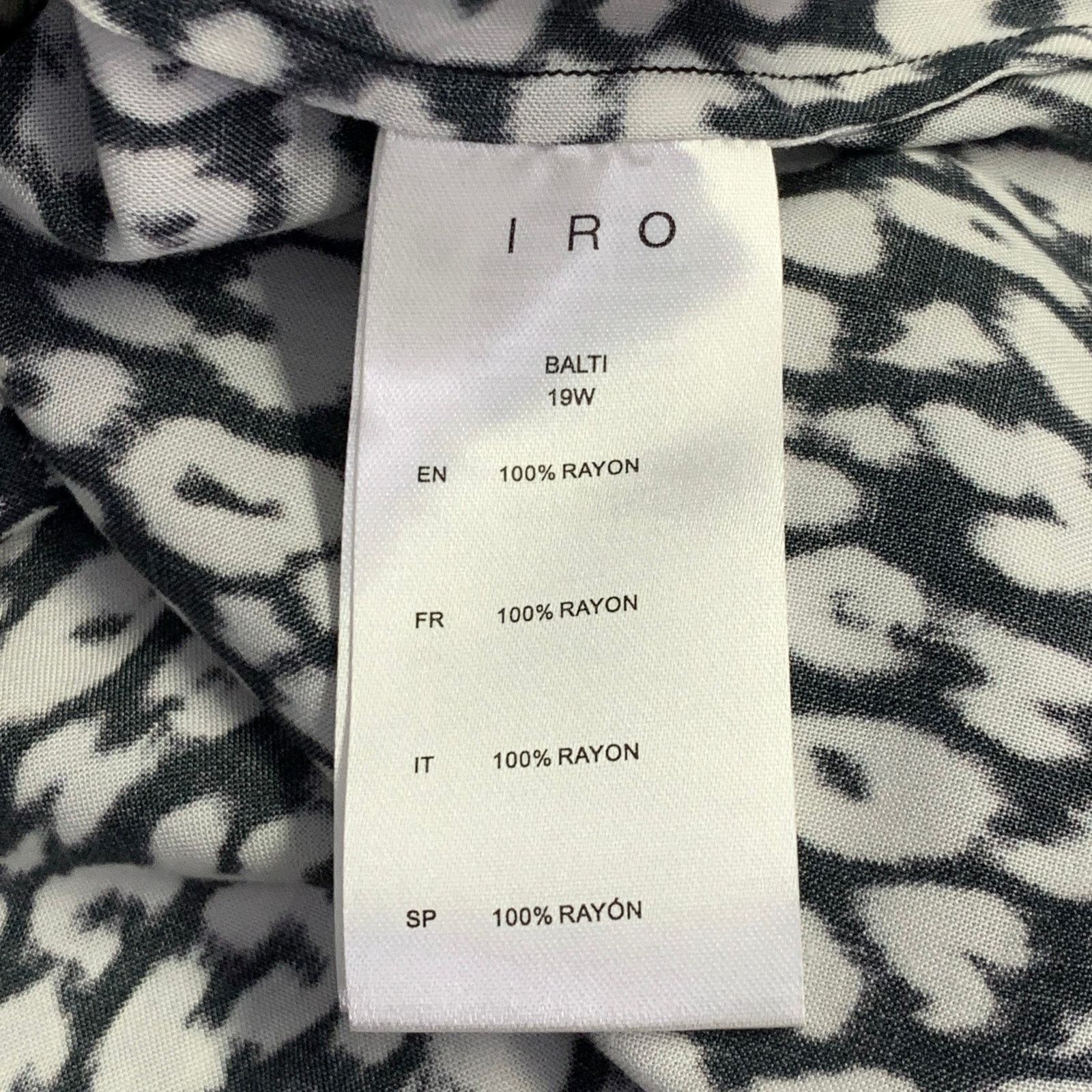 Iro IRO Size 4 Black White Rayon Animal Print Two Pockets Shirt Size XS / US 0-2 / IT 36-38 - 6 Thumbnail