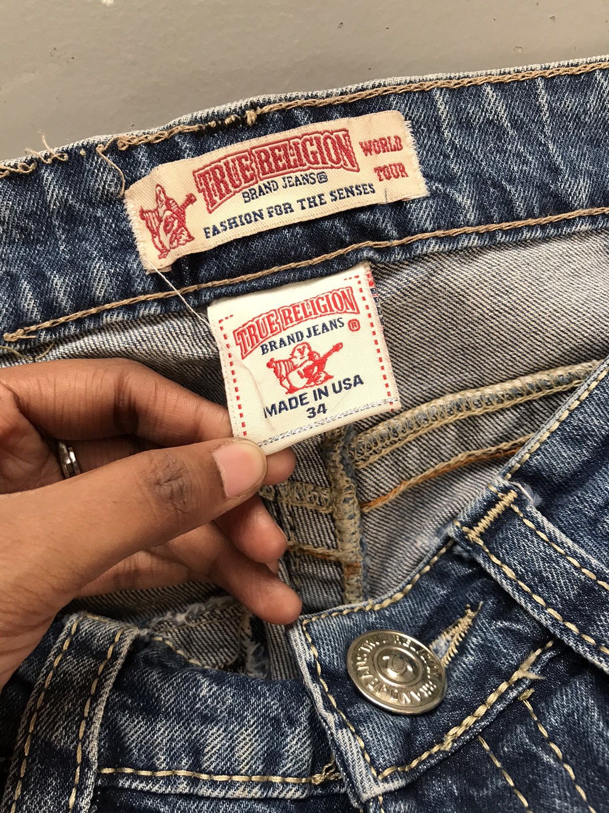 True Religion × Vintage Vintage true religion rainbow Billy samurai embroiderd denim Size US 34 / EU 50 - 6 Thumbnail