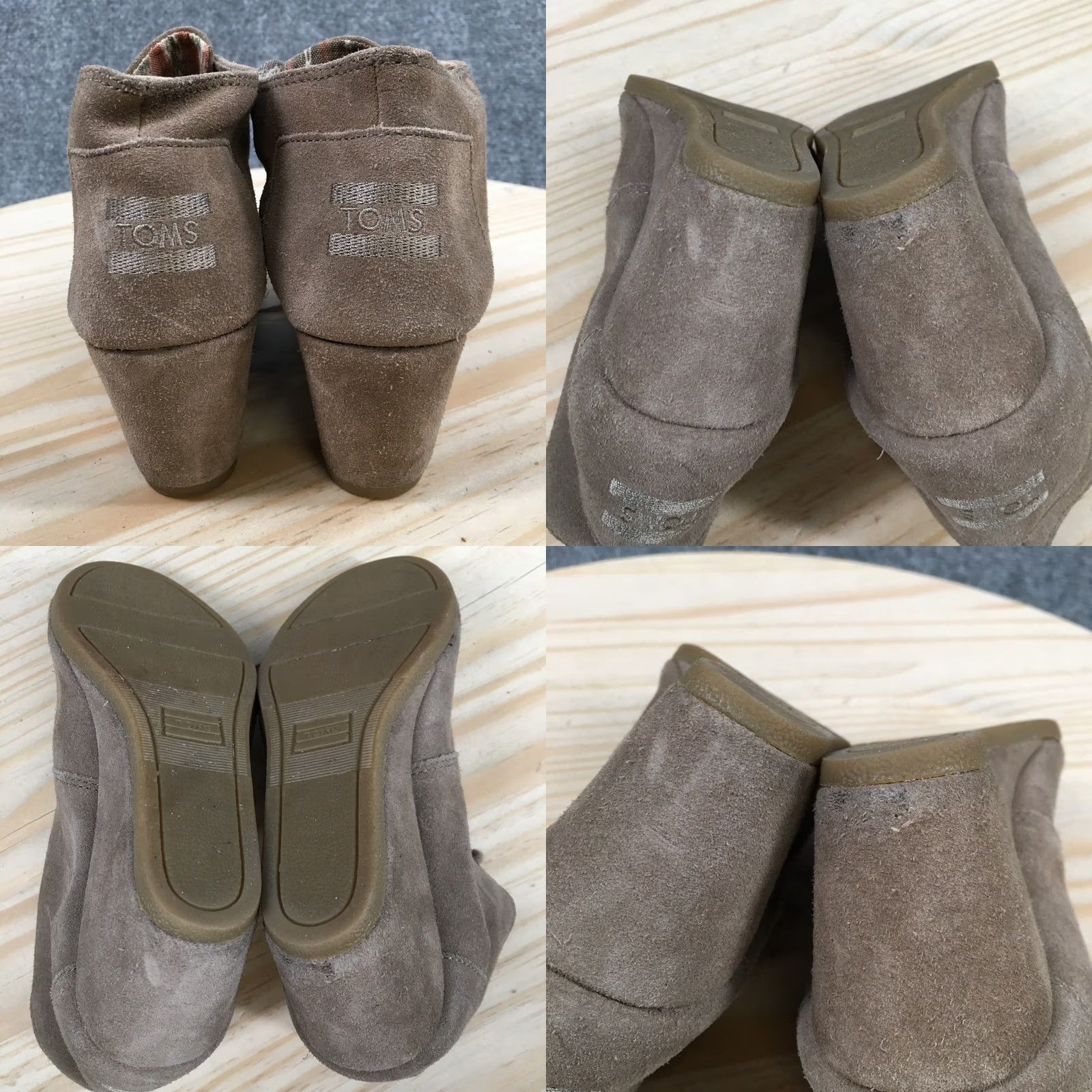 Toms Toms Boots Womens 5.5 Desert Brown Lace Up Casual Ankle Top Wedge Heels 740810 Size M / US 6-8 / IT 42-44 - 9 Thumbnail