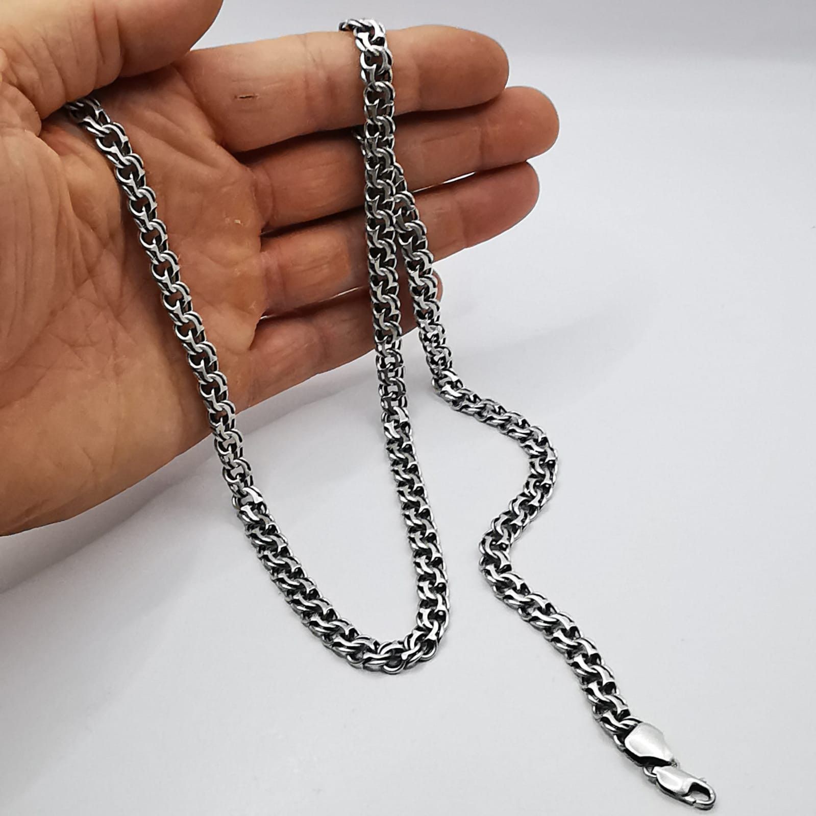 Sterling Silver Vintage Massive Chain 925 Sterling Silver,Signature 46,07g Size ONE SIZE - 4 Thumbnail