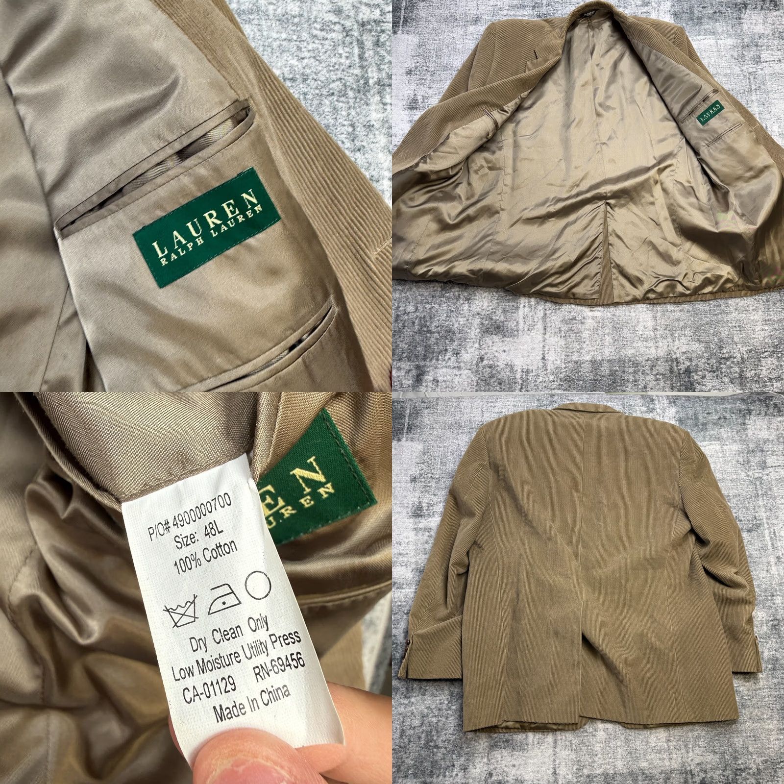 Ralph Lauren Ralph Lauren Blazer Jacket Mens 48L Brown Corduroy Sport Coat Academia Professor Blazer Notch Lapel Single-Breasted 2-Button Front Long Coat/Jacket Size 48R - 8 Thumbnail