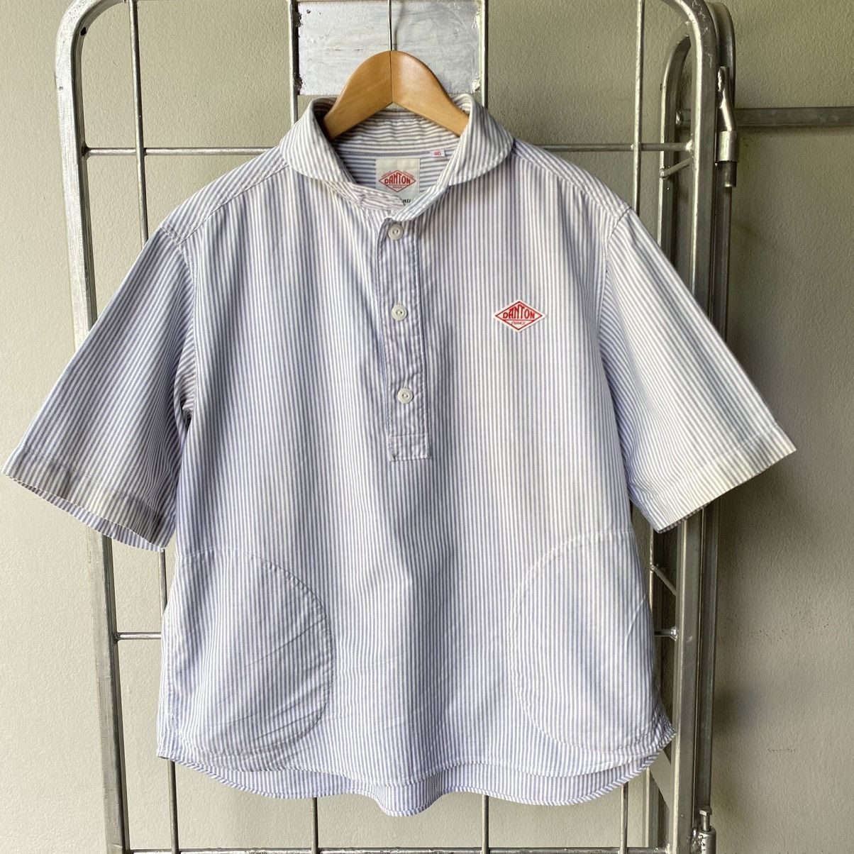 Danton DANTON Light Blue & White Striped Sailor Collar Shirt Size XS / US 0-2 / IT 36-38 - 22 Thumbnail