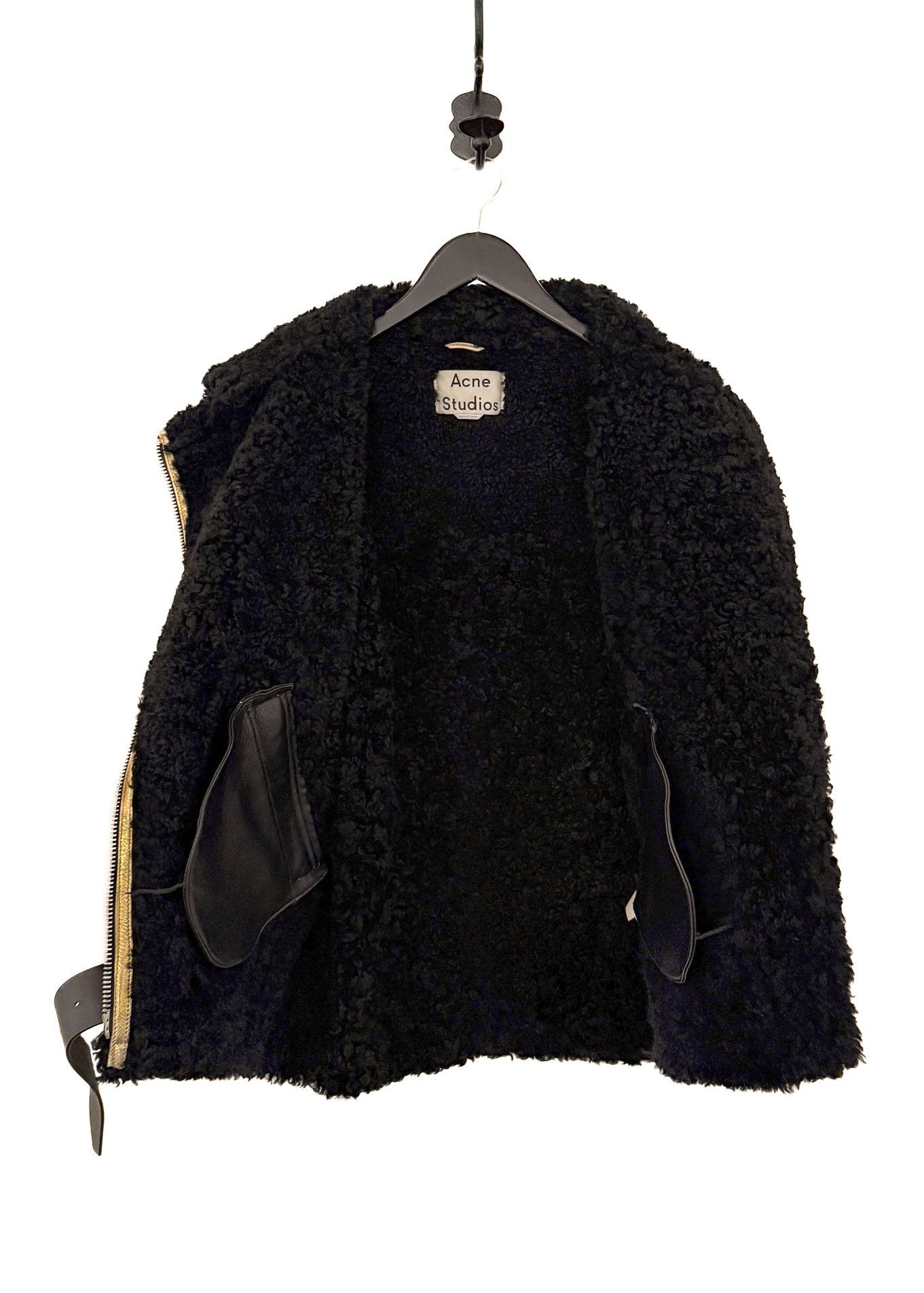 Acne Studios Acne Studios Metallic Gold Velocite Shearling Coat - 32 DK Size XS / US 0-2 / IT 36-38 - 9 Thumbnail