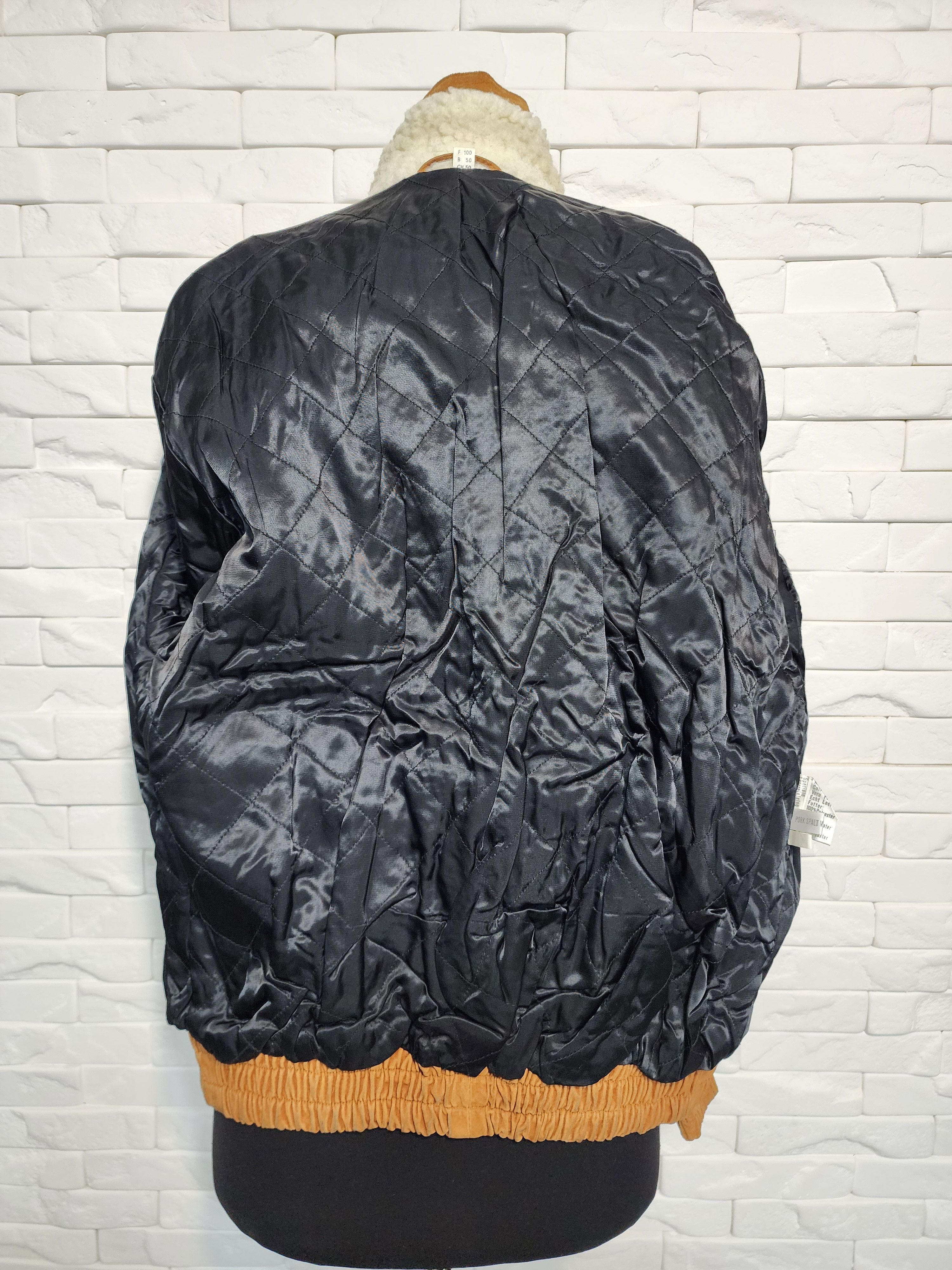 Genuine Leather Men's Brown Suede Bomber Jacket: Zippered Vintage Style Size US L / EU 52-54 / 3 - 9 Thumbnail