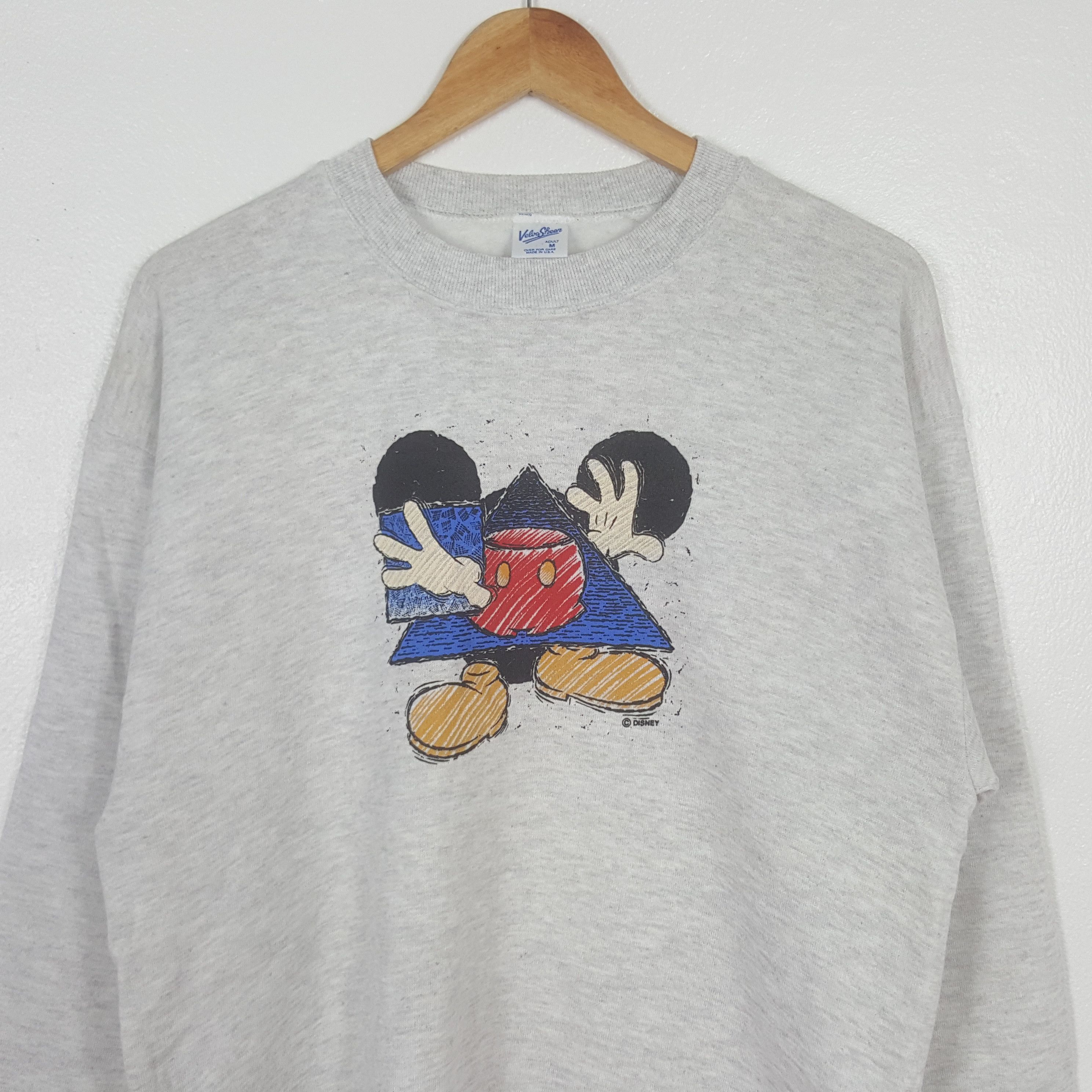 Velva Sheen Vintage Disney Mickey Mouse Cartoon Sweatshirt C313N2 Size US M / EU 48-50 / 2 - 2 Thumbnail