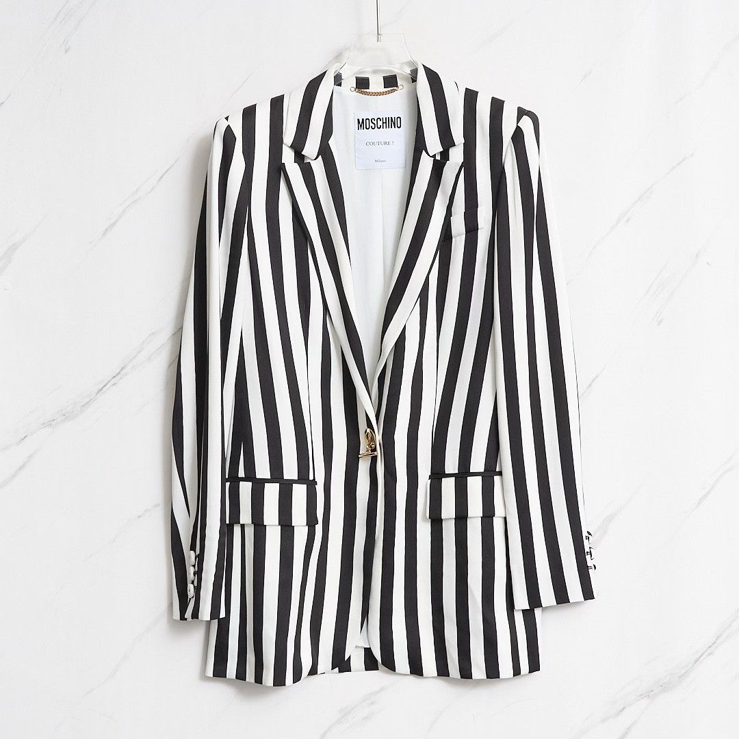 Moschino Moschino Archive Stripes Single-Breasted Blazer Size S / US 4 / IT 40 - 1 Thumbnail