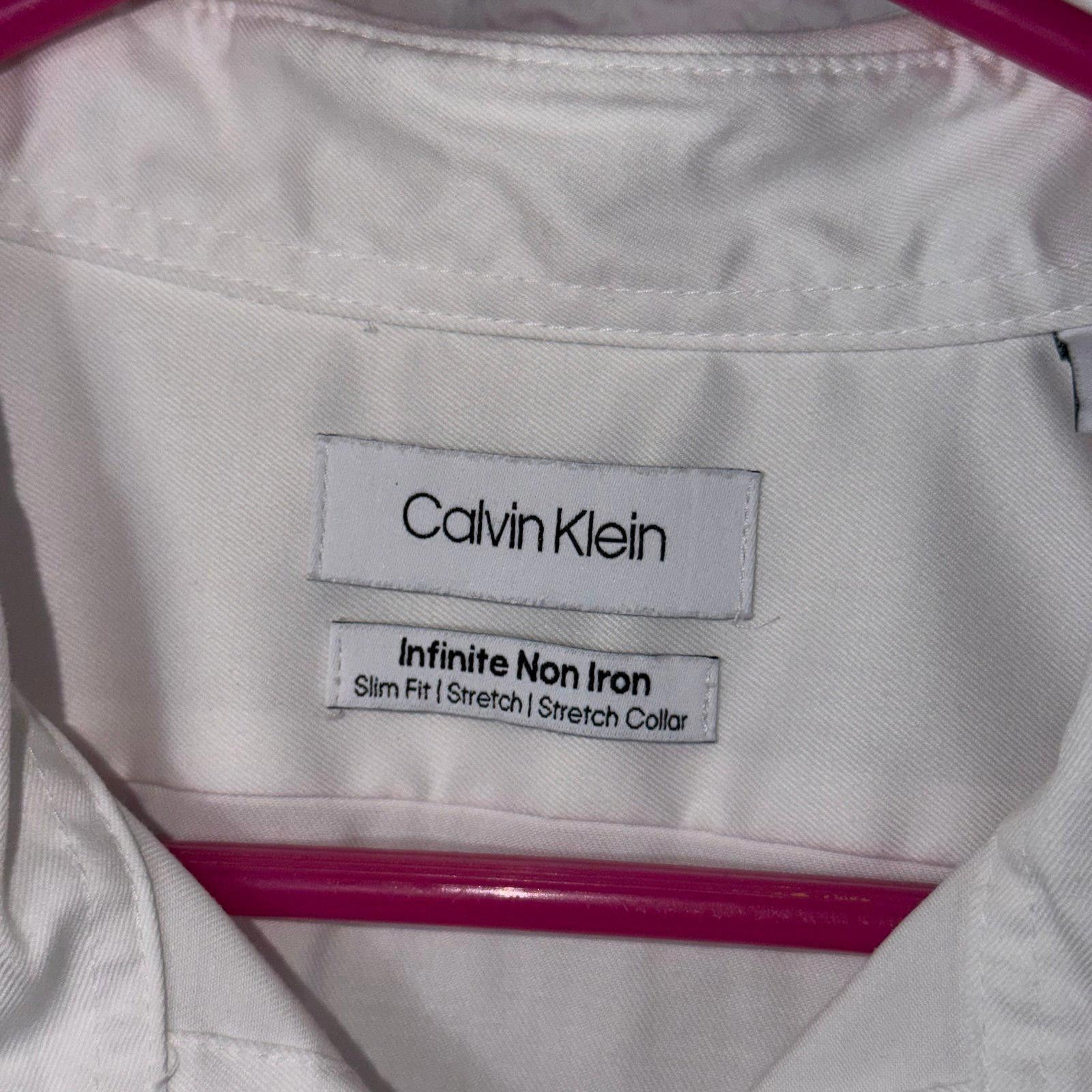 Calvin Klein Calvin Klein Infinite Non Iron Slim Fit Dress Shirt 17 34/35 Size 44R - 4 Thumbnail