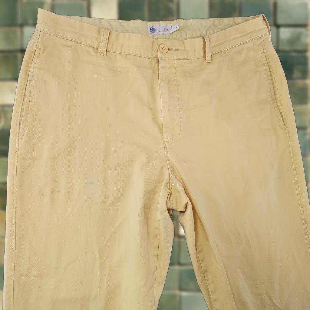 J.Crew J.Crew Chino Pants Mens 34X28 Yellow Cotton Classic Straight Flat Front Casual Shirt Pants? Size US 34 / EU 50 - 1 Thumbnail