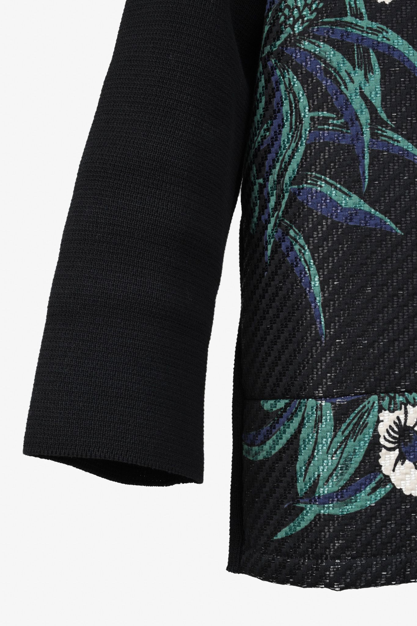 Marni Marni Resort 2015 Black Floral Graphic Knit Bomber Jacket Size XS / US 0-2 / IT 36-38 - 6 Thumbnail