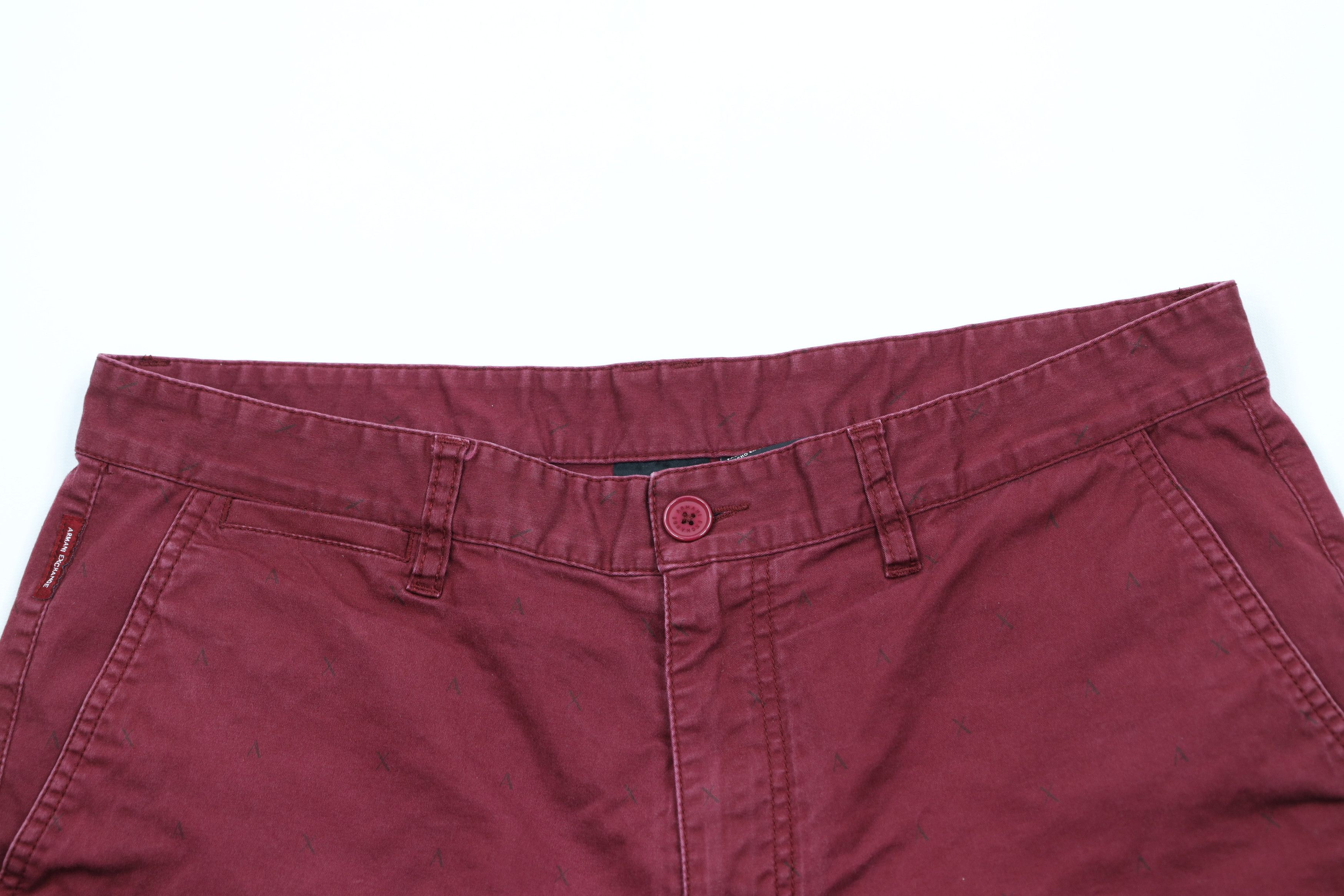 Armani Exchange × Vintage Armani Exchange Spell Out All Over Print Chino Shorts Red Size US 34 / EU 50 - 2 Thumbnail