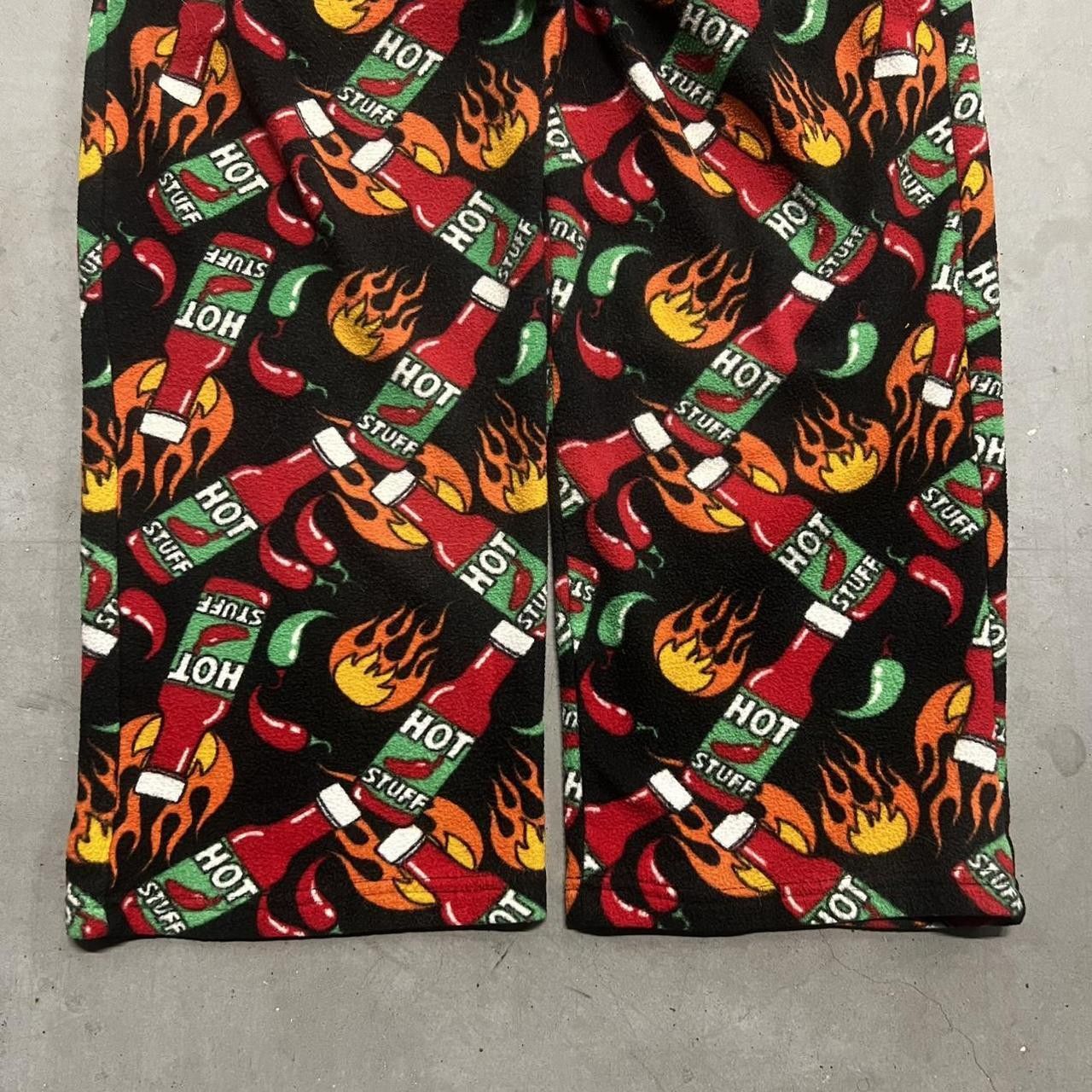 Vintage Crazy Vintage Y2K/2000s Baggy Hot Sauce Pajama SweatsPants with no pockets! Size US 36 / EU 52 - 4 Thumbnail