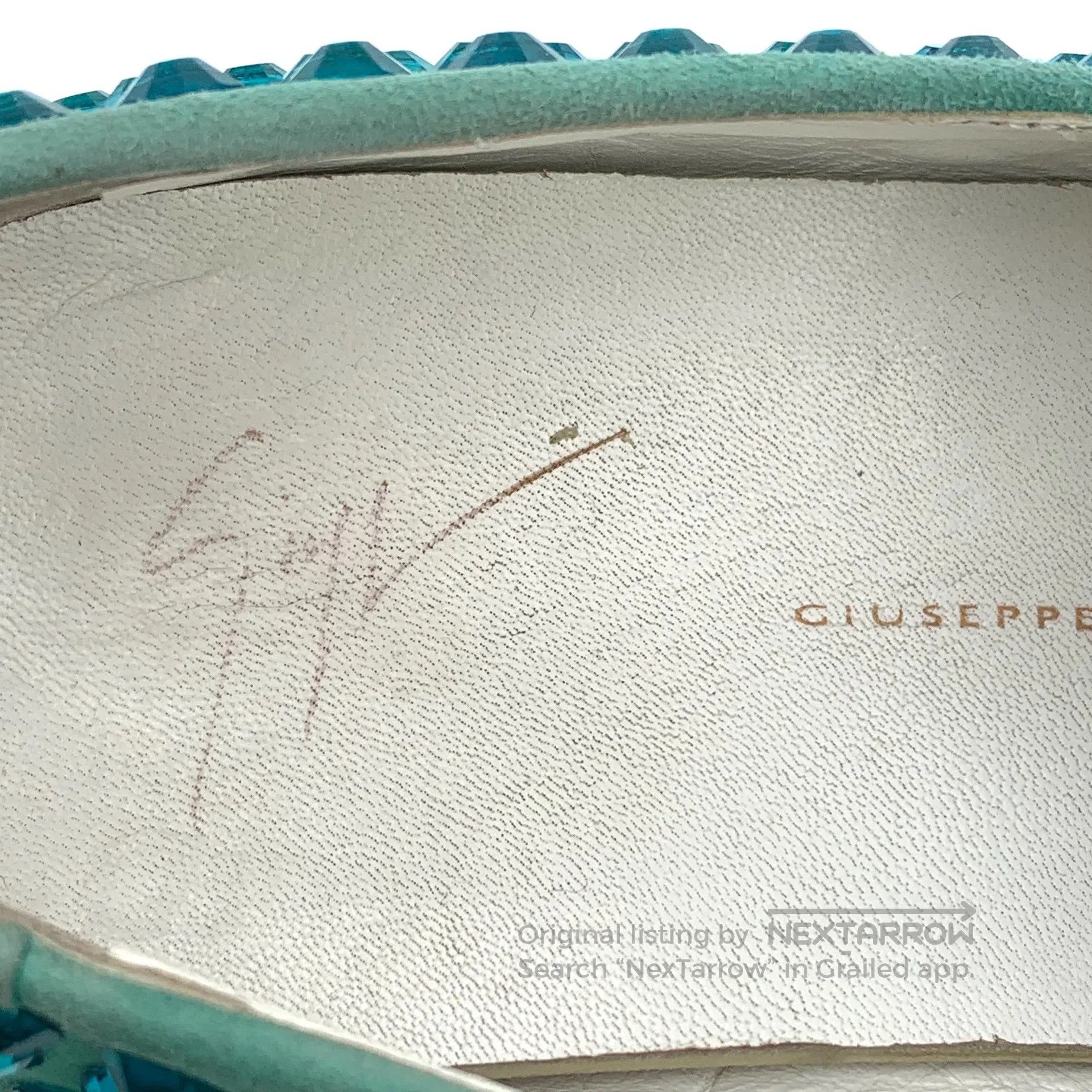 Giuseppe Zanotti Giuseppe Zanotti Green Full Crystal Casual Flat Loafers Lo Size US 7 / IT 37 - 7 Thumbnail
