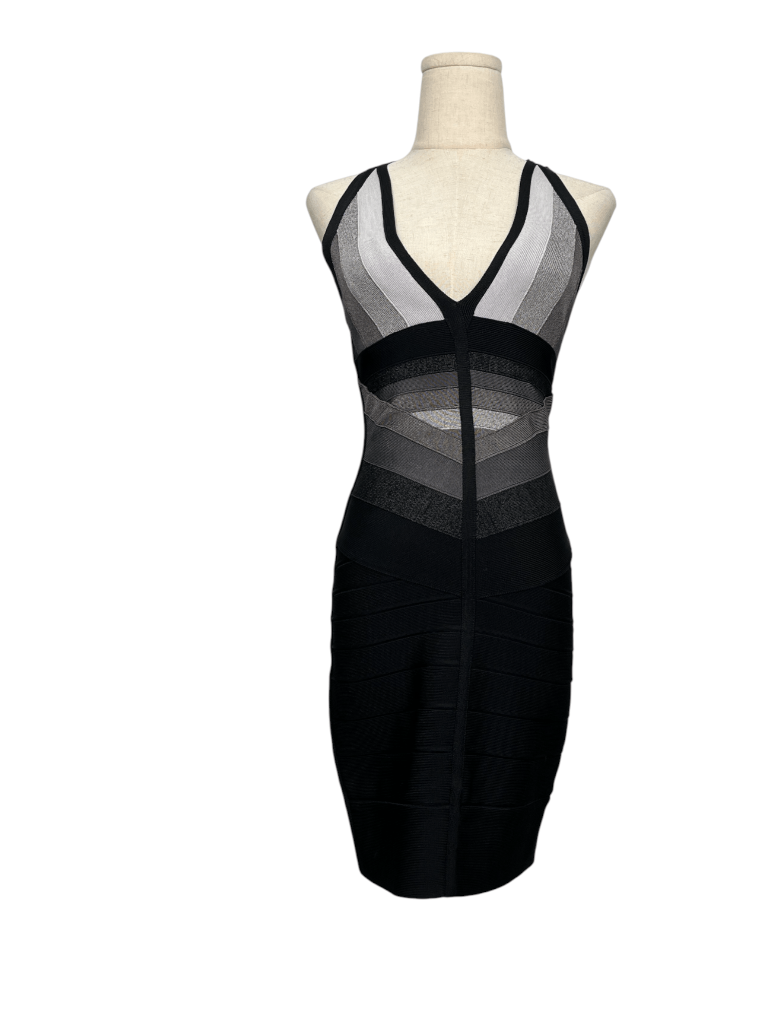 Herve Leger Herve Leger Black And Grey Mini Dress Size XS / US 0-2 / IT 36-38 - 1 Thumbnail