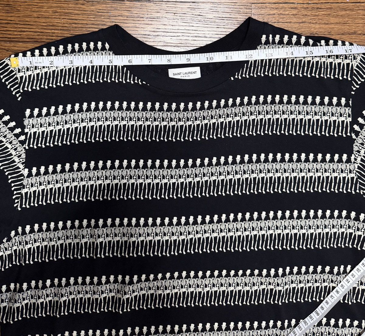Saint Laurent Paris SLP Dancing Skeleton Top Hat Tee - Hedi Slimane Size US M / EU 48-50 / 2 - 7 Thumbnail