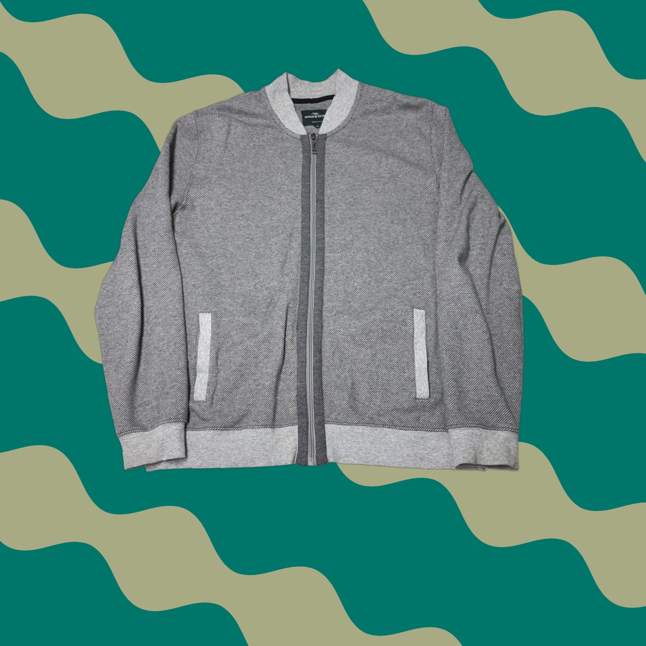 Rodd & Gunn Rodd & Gunn Mens Sports Fit Bomber Jacket Full Zip Grey M Cotton Blend Jacket Mens Casual Travel All Seasons Pockets Logo Zipper Short Size US M / EU 48-50 / 2 - 1 Thumbnail