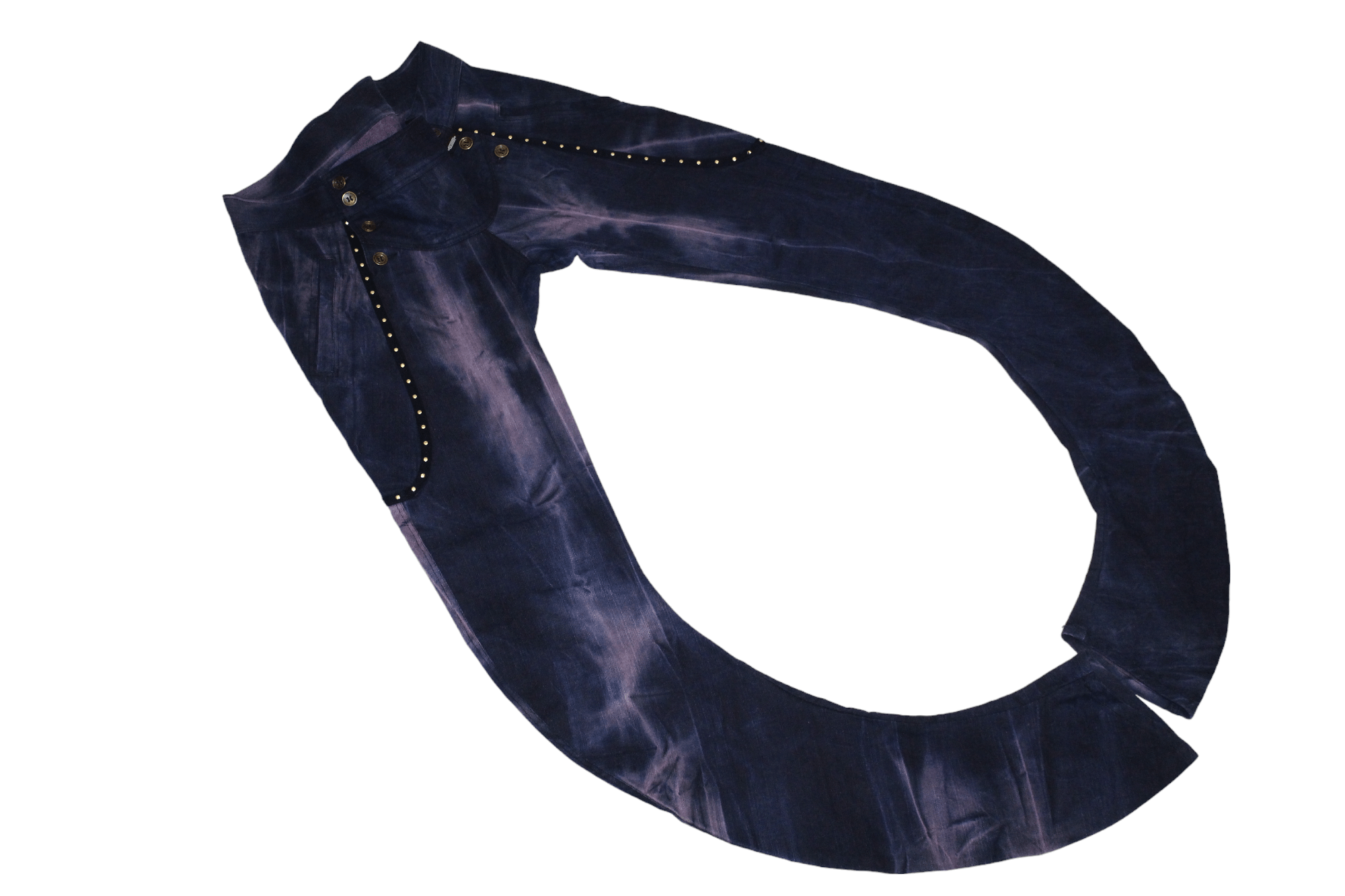 14th Addiction Rebekka Ruetz Studded Tie-dye Denim Arc Skinny Pants Size 31" - 5 Thumbnail