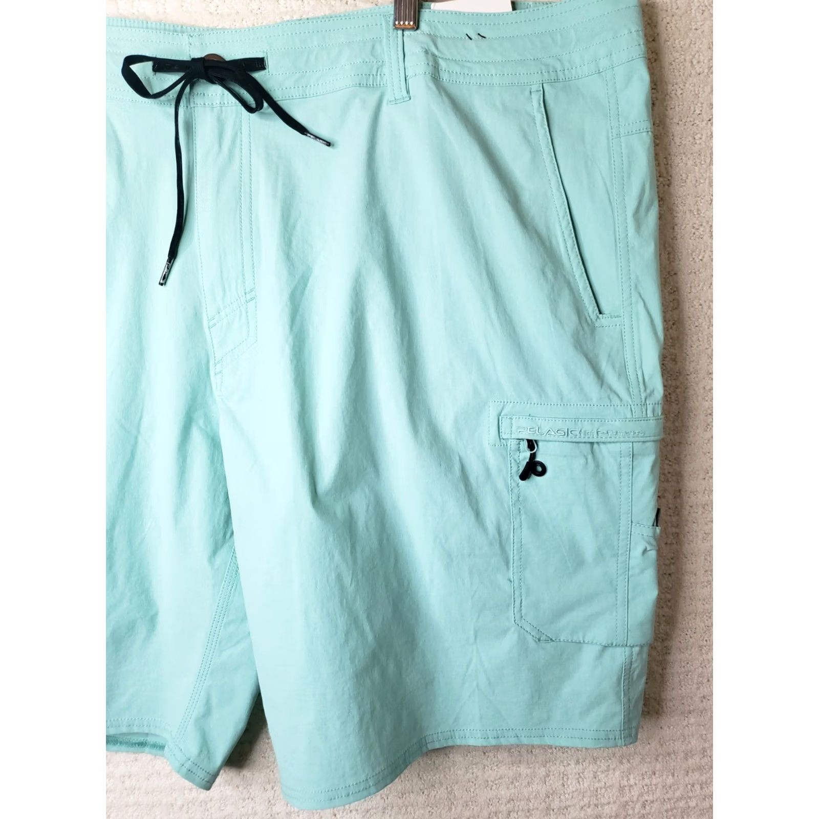 Vintage PELAGIC Traverse Fishing Short Mens Aqua Nylon 44 Lightweight Stretch 4-Way Pockets Cargo" Size US 44 / EU 60 - 3 Thumbnail