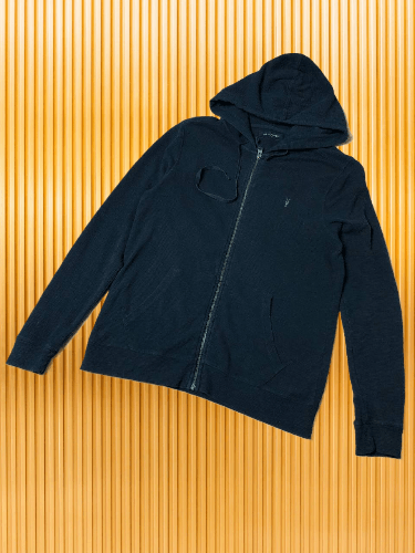 Allsaints × Vintage Vintage Allsaints Washed Zip-up Hoodie Knit Hoody Size US L / EU 52-54 / 3 - 1 Thumbnail
