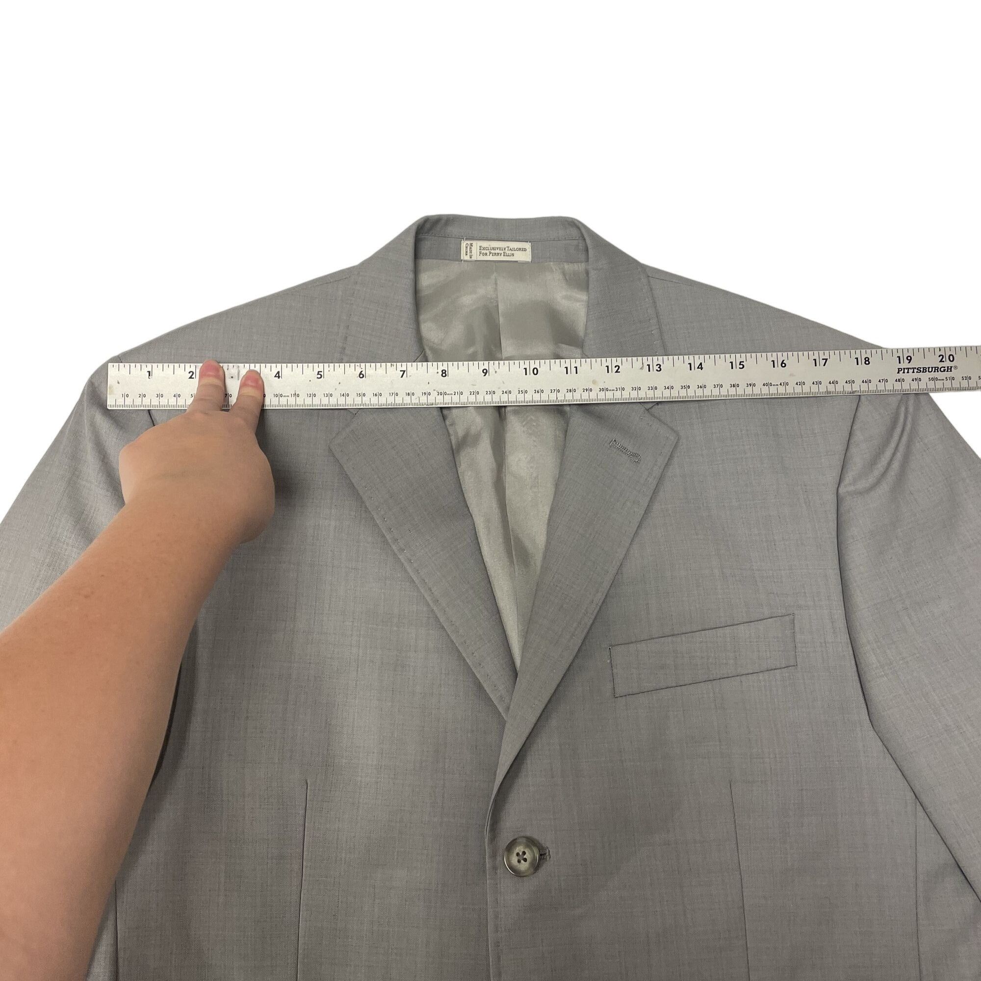 Perry Ellis NEW Perry Ellis Silver Sport Coat 3 Btn MODERN Wool Jacket Size 40R - 10 Thumbnail