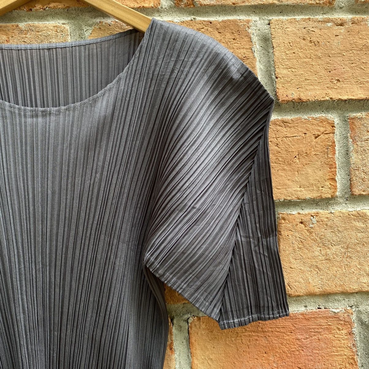 PLEATS PLEASE Charcoal Pleated Sculpted Top