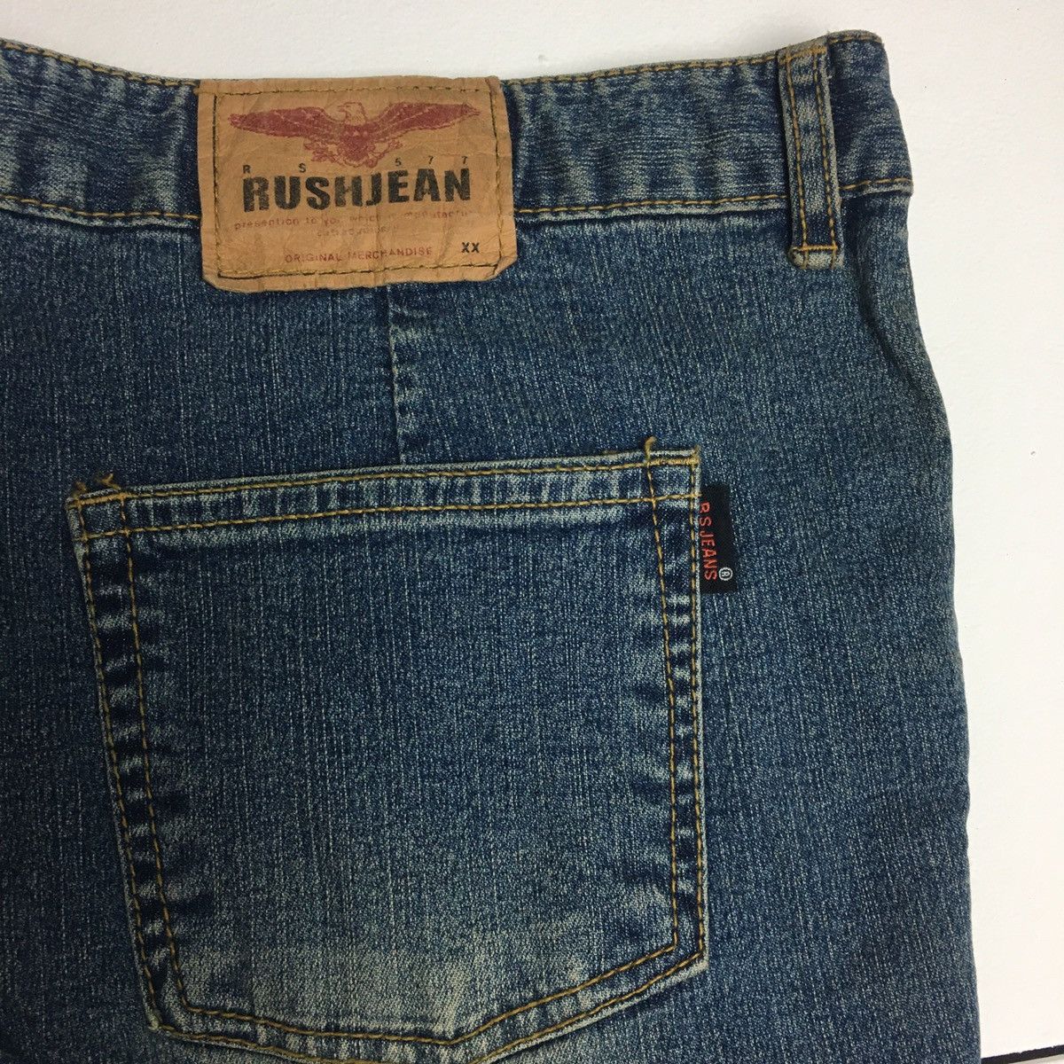 Vintage Super Flare RUSH BLUE JEANS Size US 38 / EU 54 - 5 Thumbnail