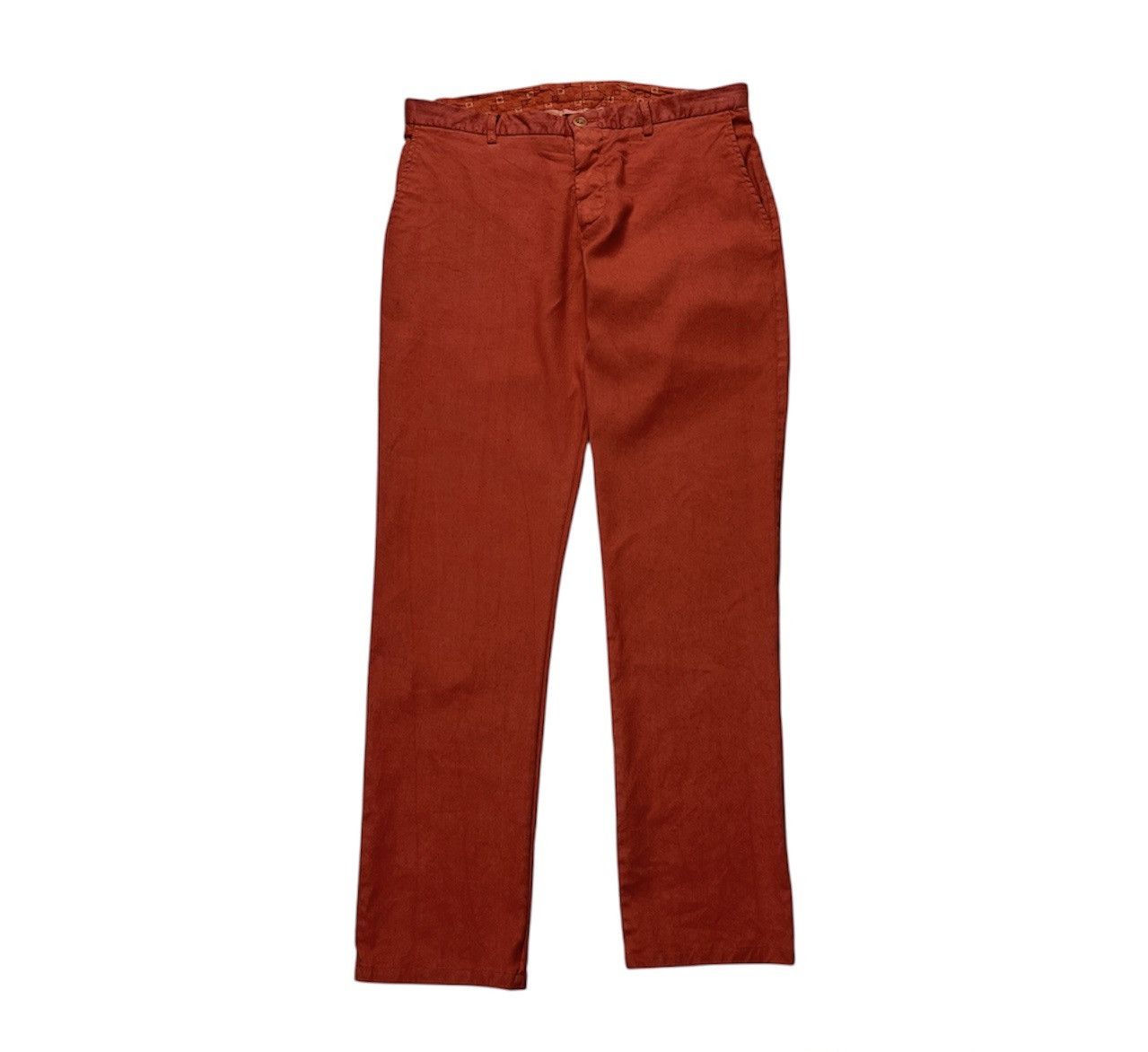 Etro Etro Milano casual linen cotton chino orange trousers Size US 34 / EU 50 - 1 Thumbnail