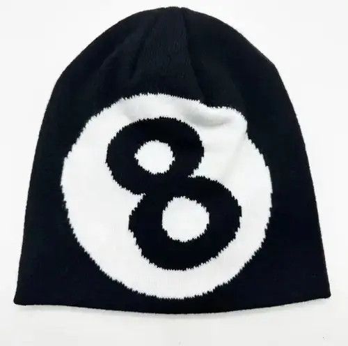 Other Y2K Knitting Number 8 Beanie Hat Size ONE SIZE - 1 Thumbnail