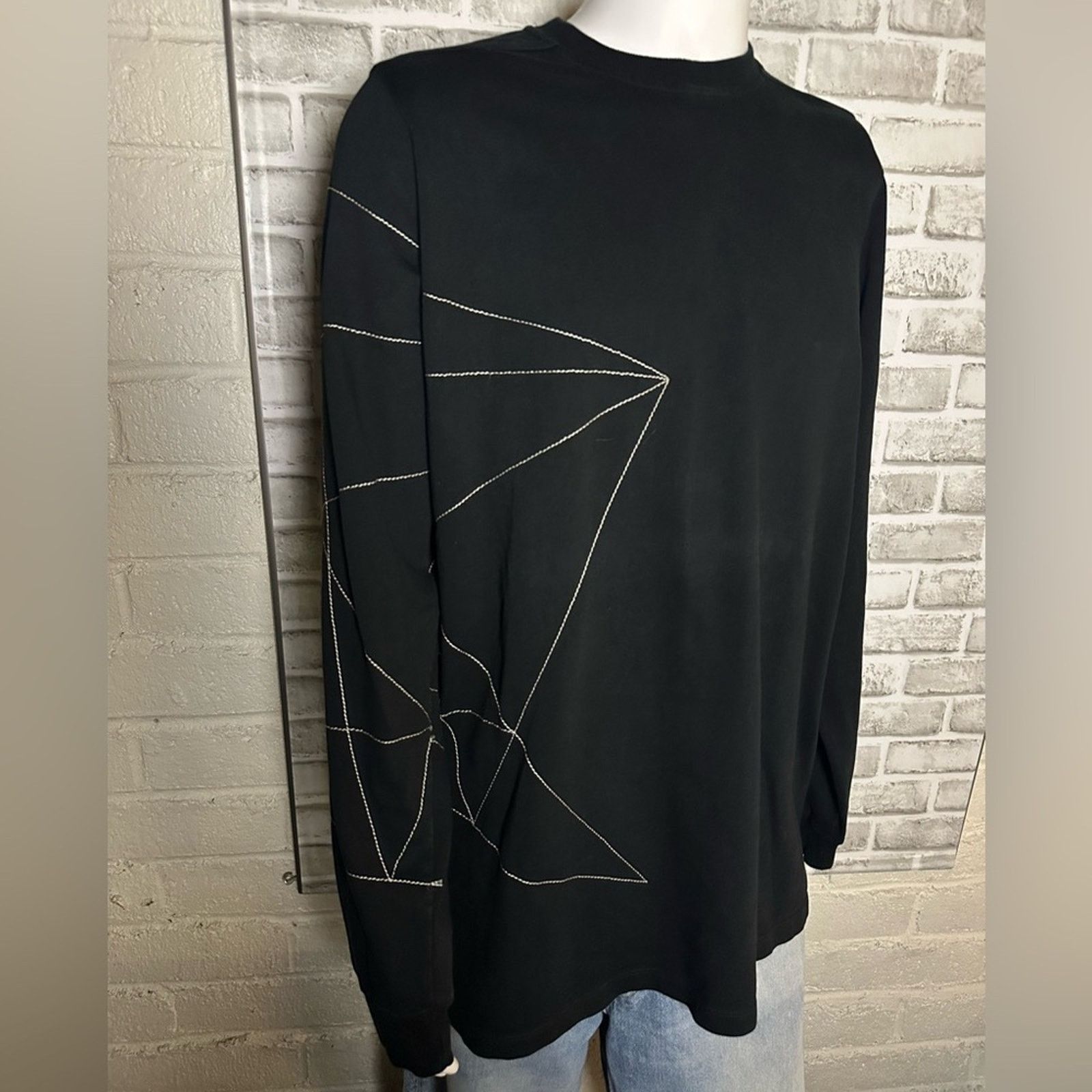 Rick Owens rare Babel SS19 Embroidered Sweatshirt size L Black Cotton Size US L / EU 52-54 / 3 - 5 Thumbnail