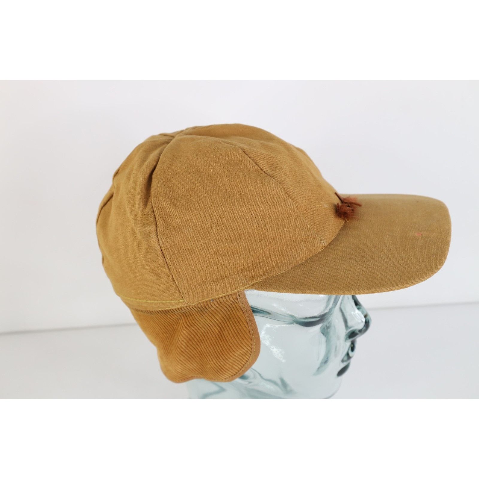 Vintage Vintage 30s 40s Chamois Cloth Lined Canvas Hunting Hat Size ONE SIZE - 3 Thumbnail